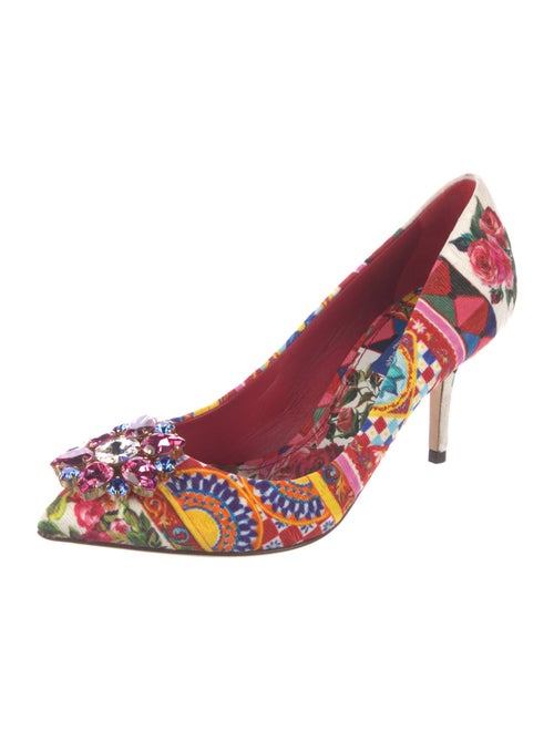 Dolce & Gabbana Printed Crystal Embellishments Pumps