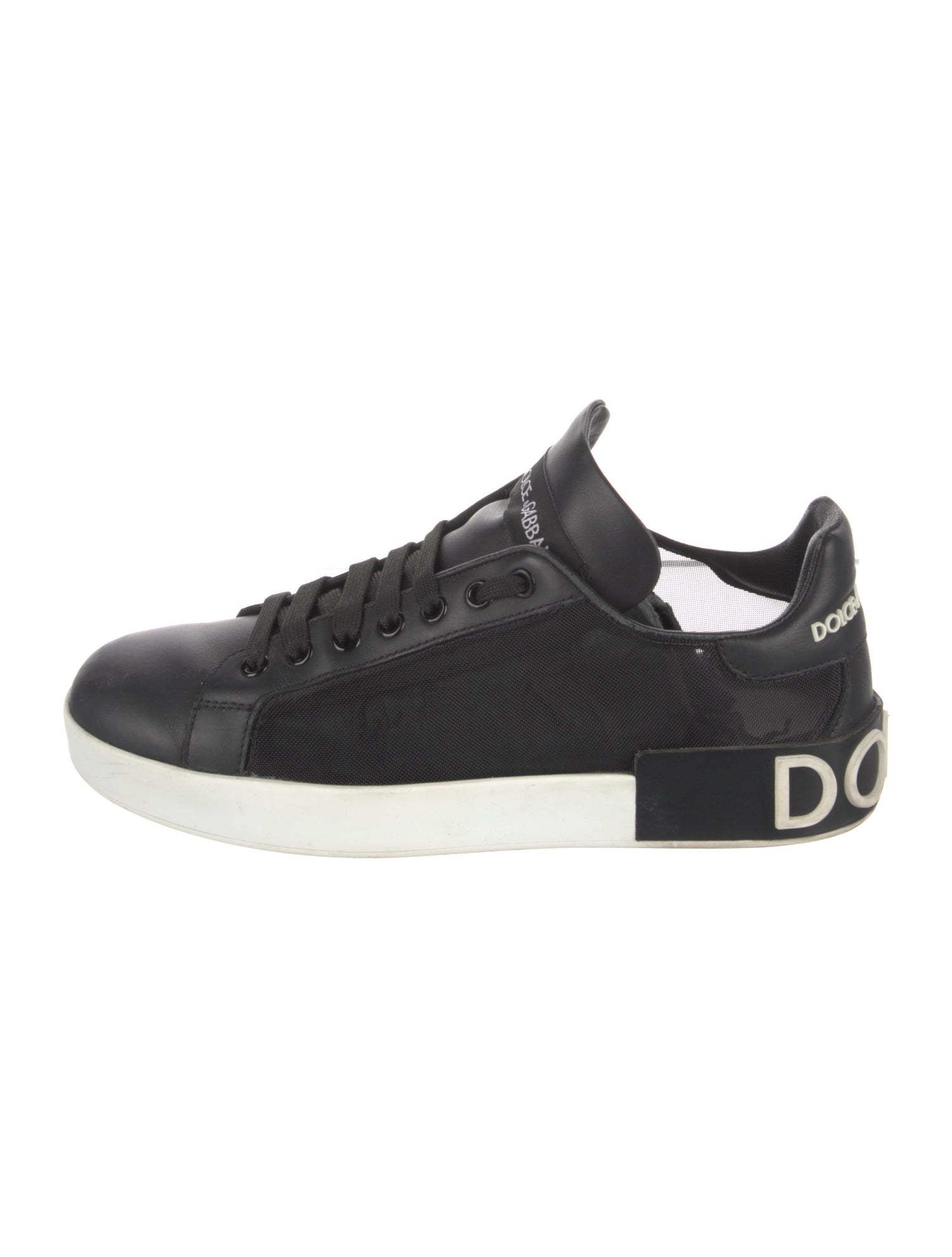 Dolce & Gabbana Faux Pearl Accents Leather Sneakers