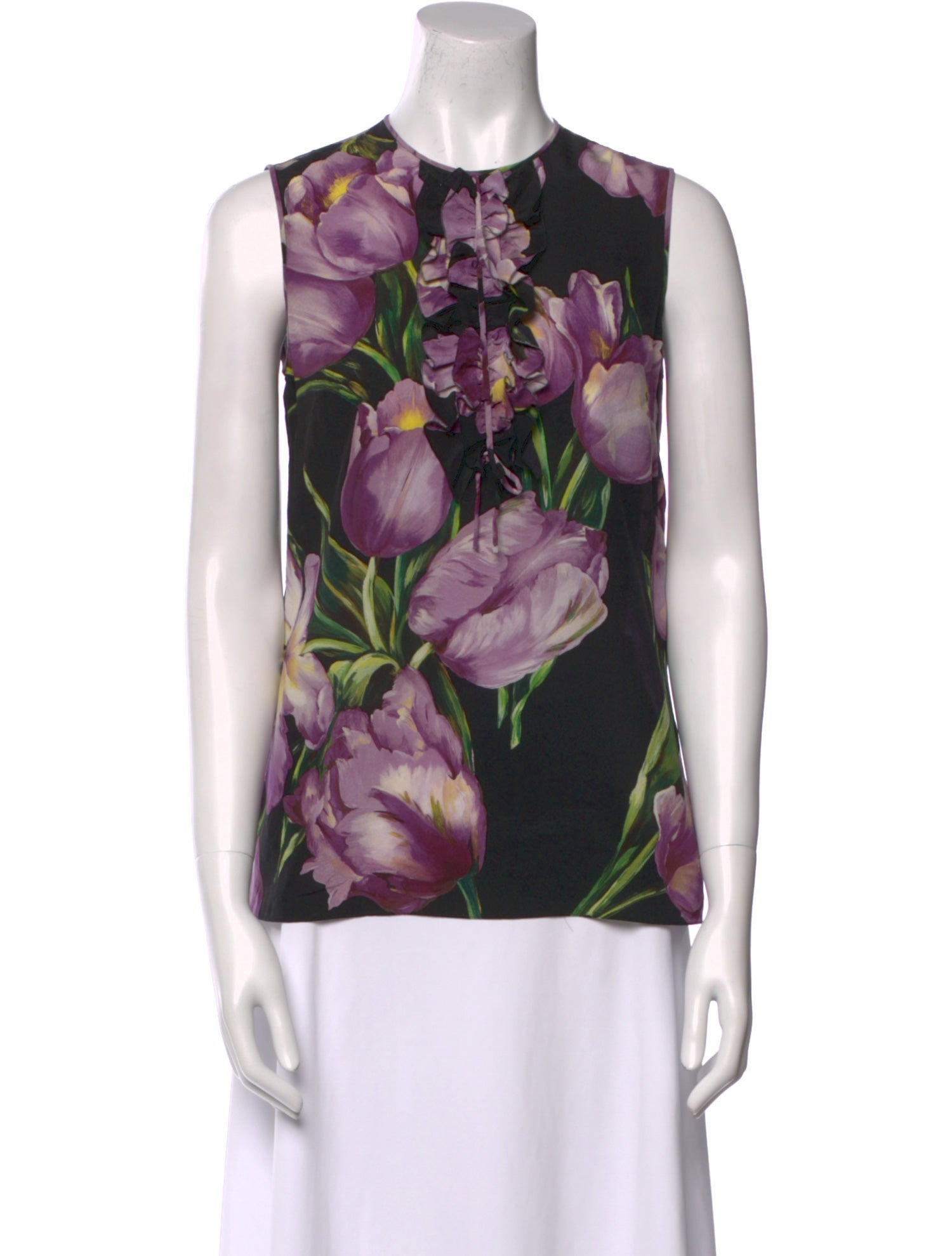 Dolce & Gabbana Silk Floral Print Blouse