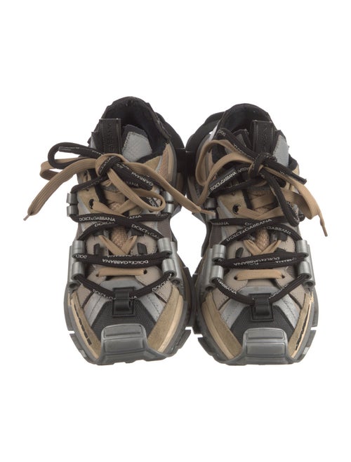 Dolce & Gabbana Leather Colorblock Pattern Athletic Sneakers