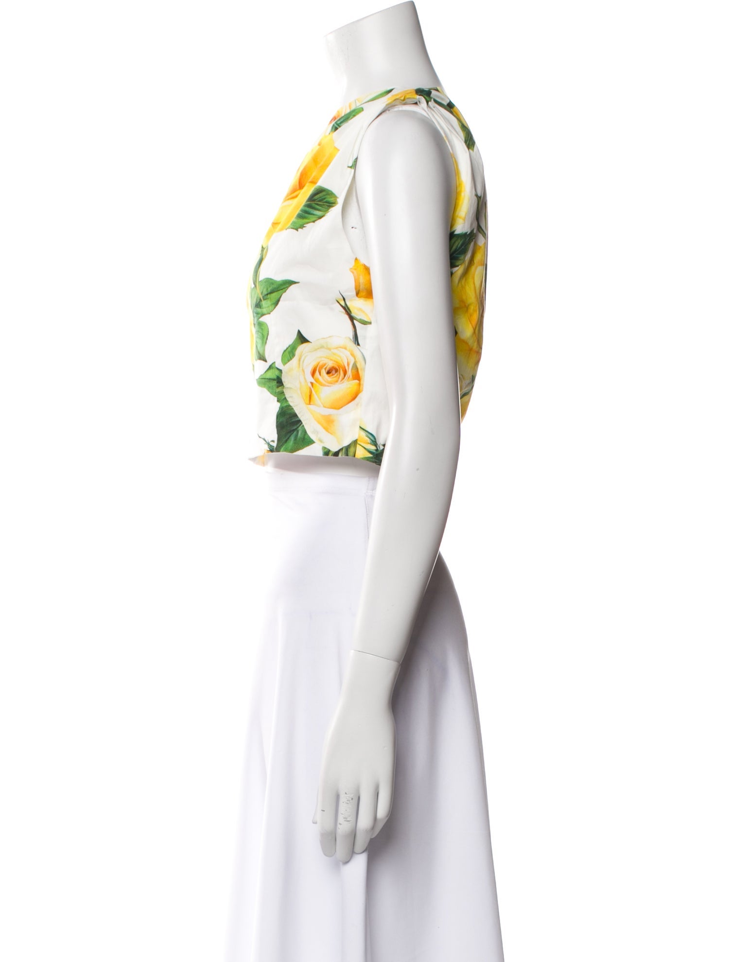 Dolce & Gabbana Floral Print One-Shoulder Crop Top w/ Tags