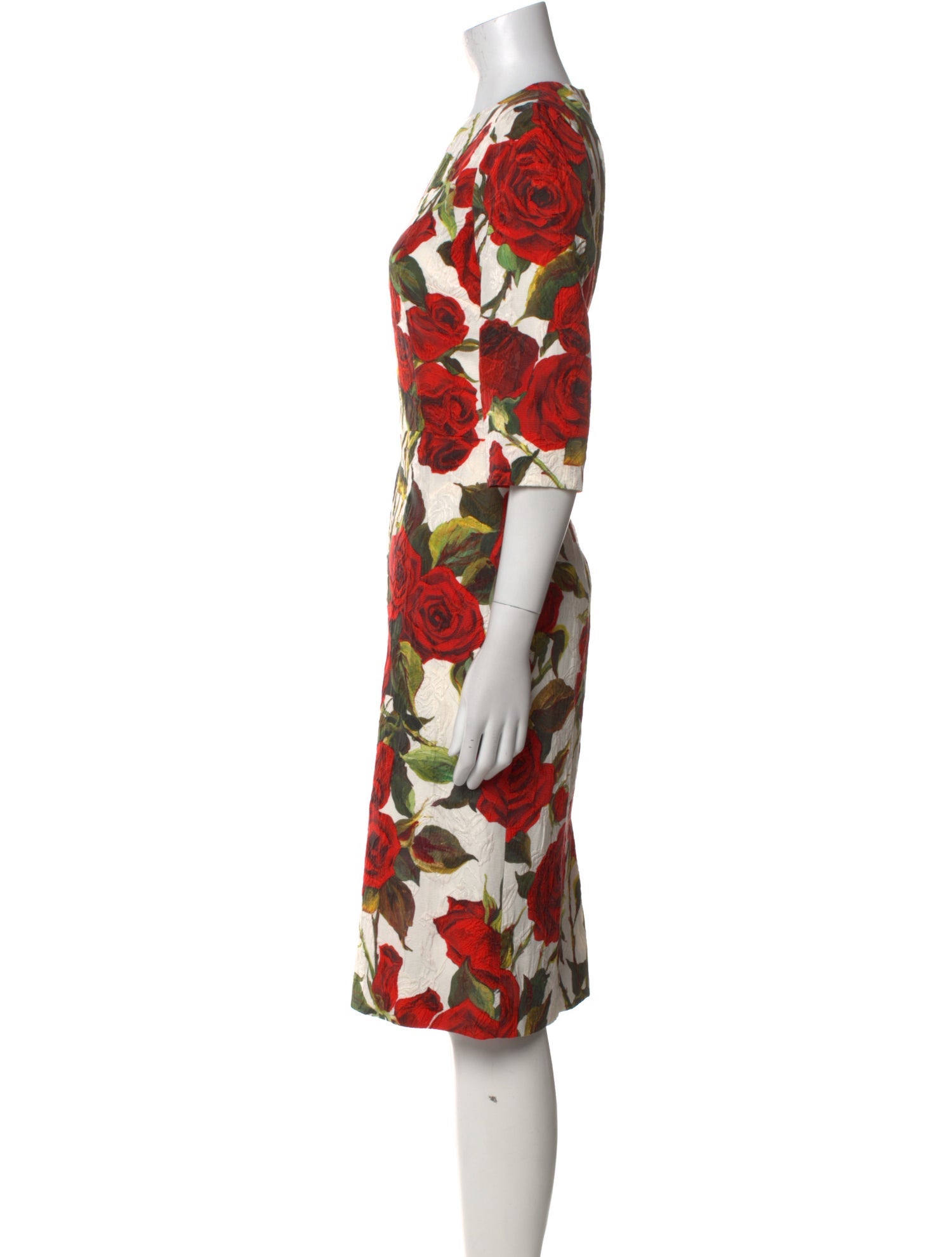 Dolce & Gabbana Floral Print Midi Length Dress