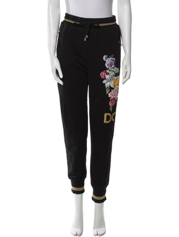 Pre-owned Dolce & Gabbana Graphic Print Straight Leg Pants In Multi