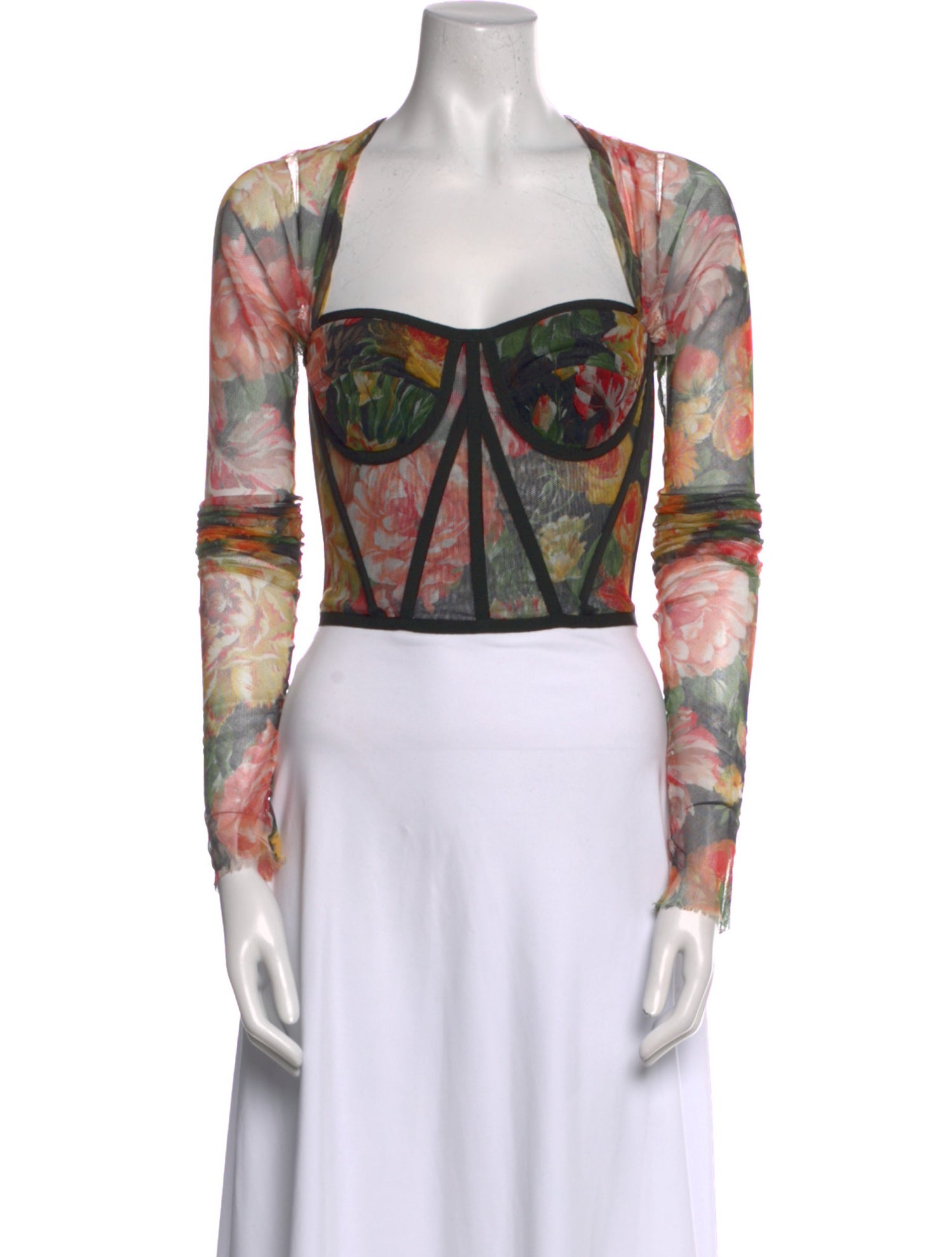 Dolce & Gabbana Printed Square Neckline Crop Top
