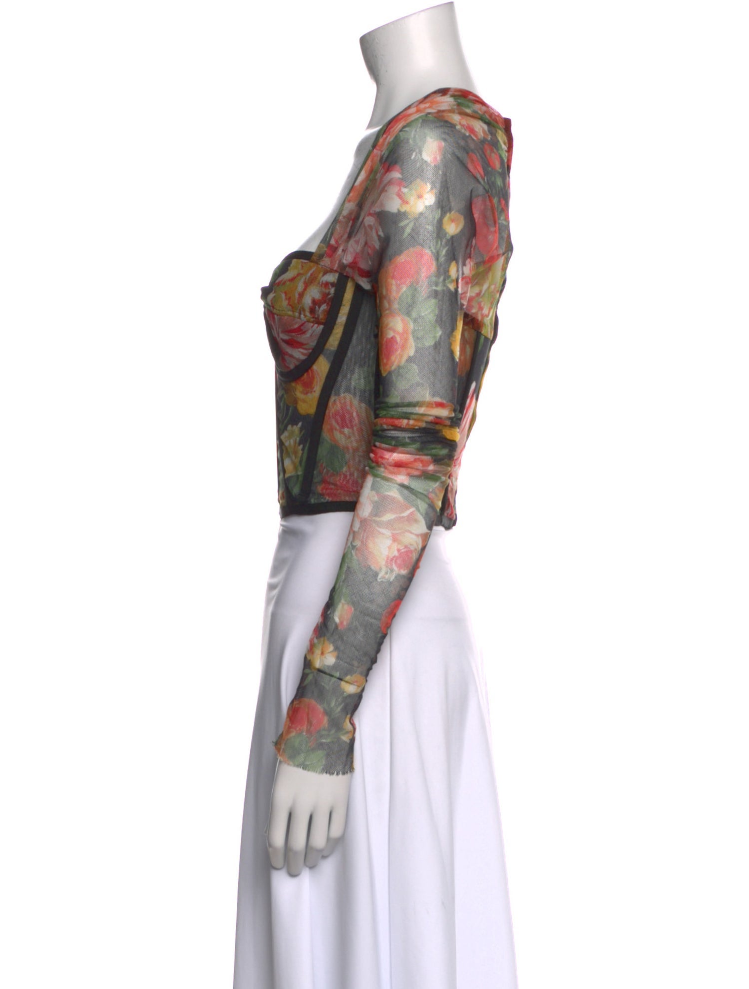 Dolce & Gabbana Printed Square Neckline Crop Top