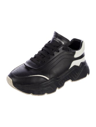 Dolce & Gabbana Leather Colorblock Pattern Sneakers
