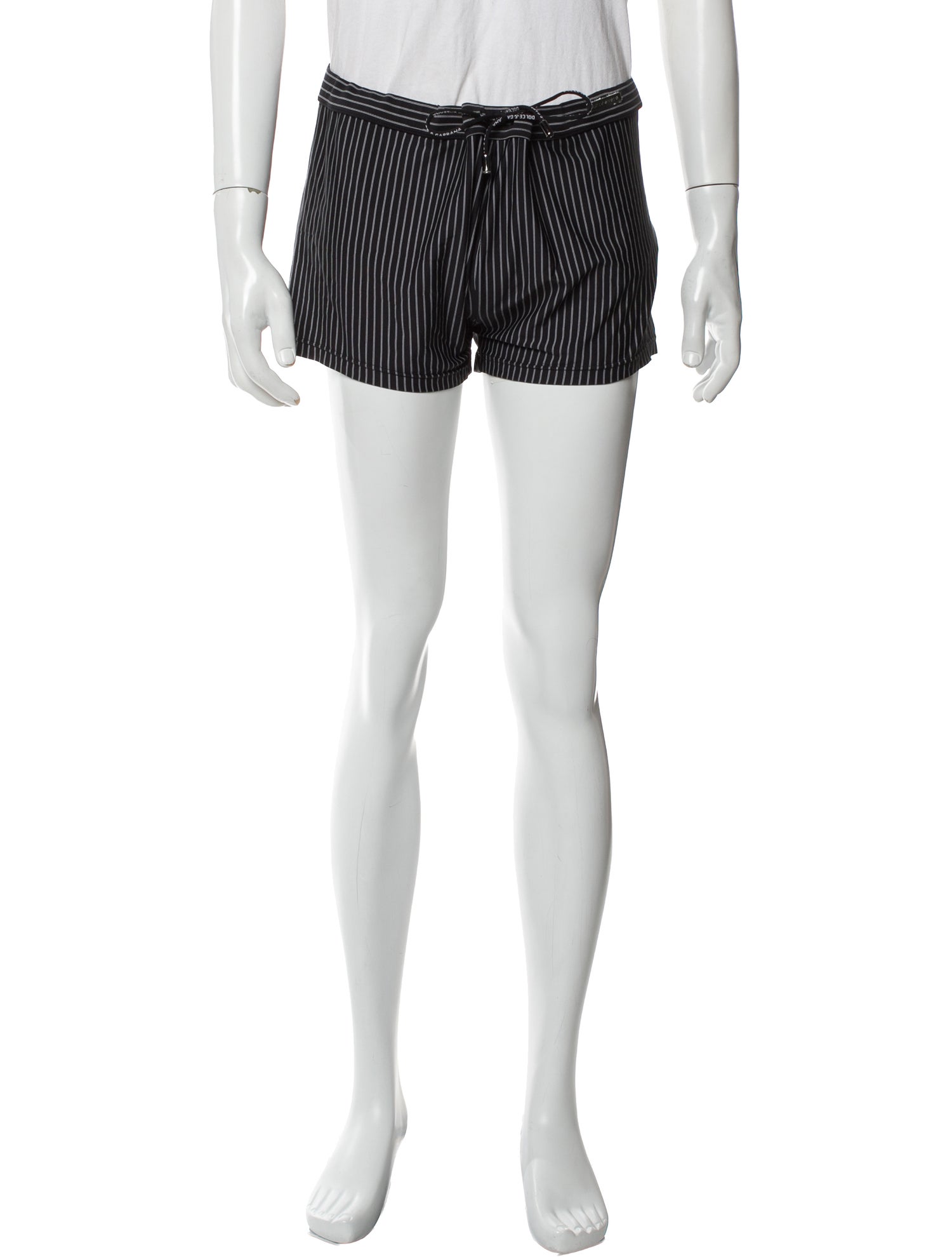 Dolce & Gabbana Striped Mesh Accents Swim Trunks