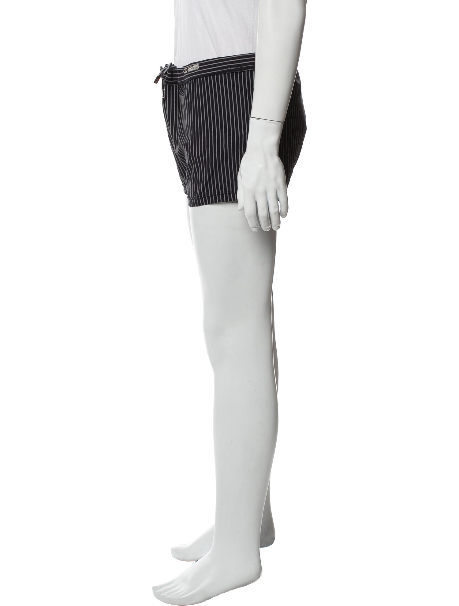 Dolce & Gabbana Striped Mesh Accents Swim Trunks