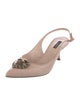 Dolce & Gabbana Leather Beaded Accents Slingback Pumps