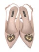 Dolce & Gabbana Leather Beaded Accents Slingback Pumps