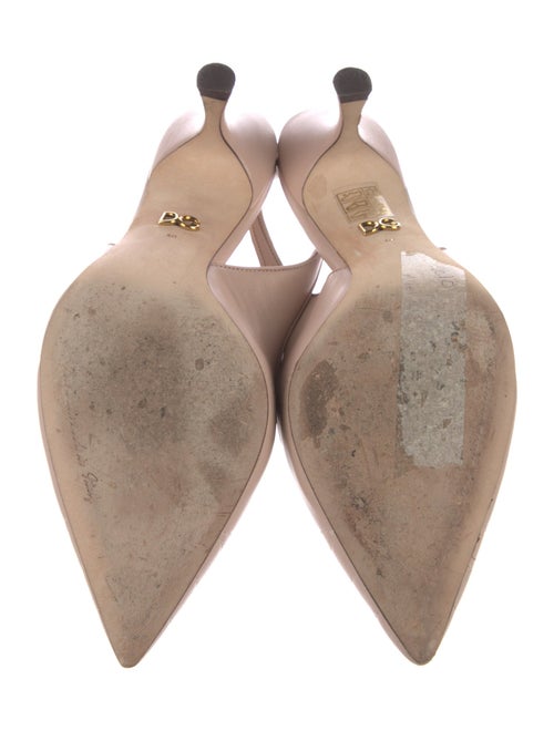 Dolce & Gabbana Leather Beaded Accents Slingback Pumps