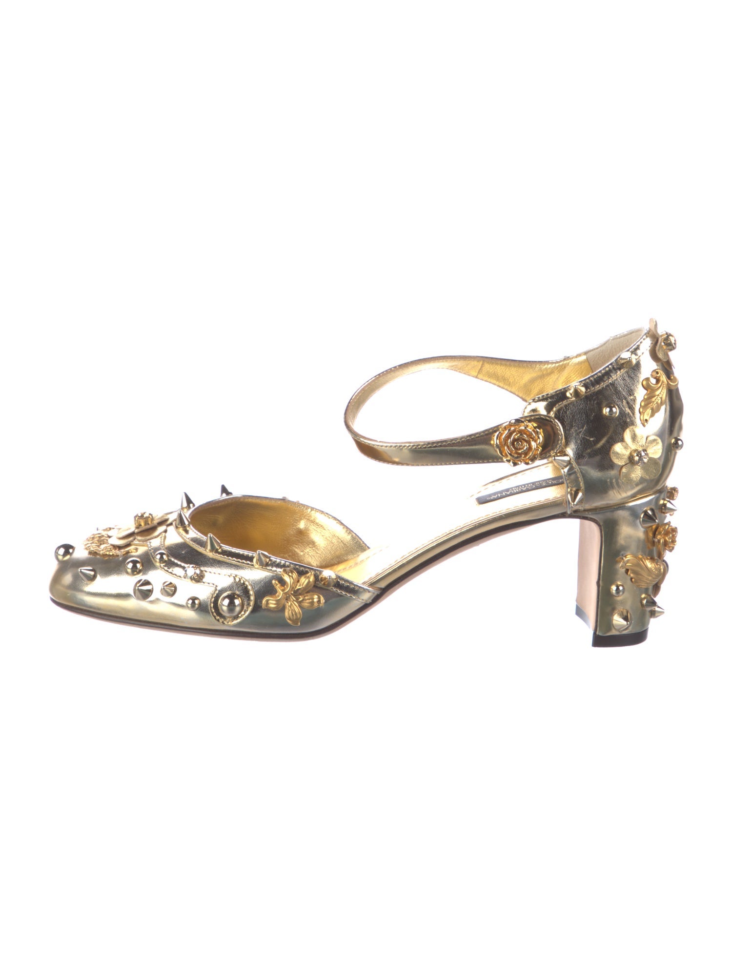 Dolce & Gabbana Leather Crystal Embellishments D'Orsay Pumps