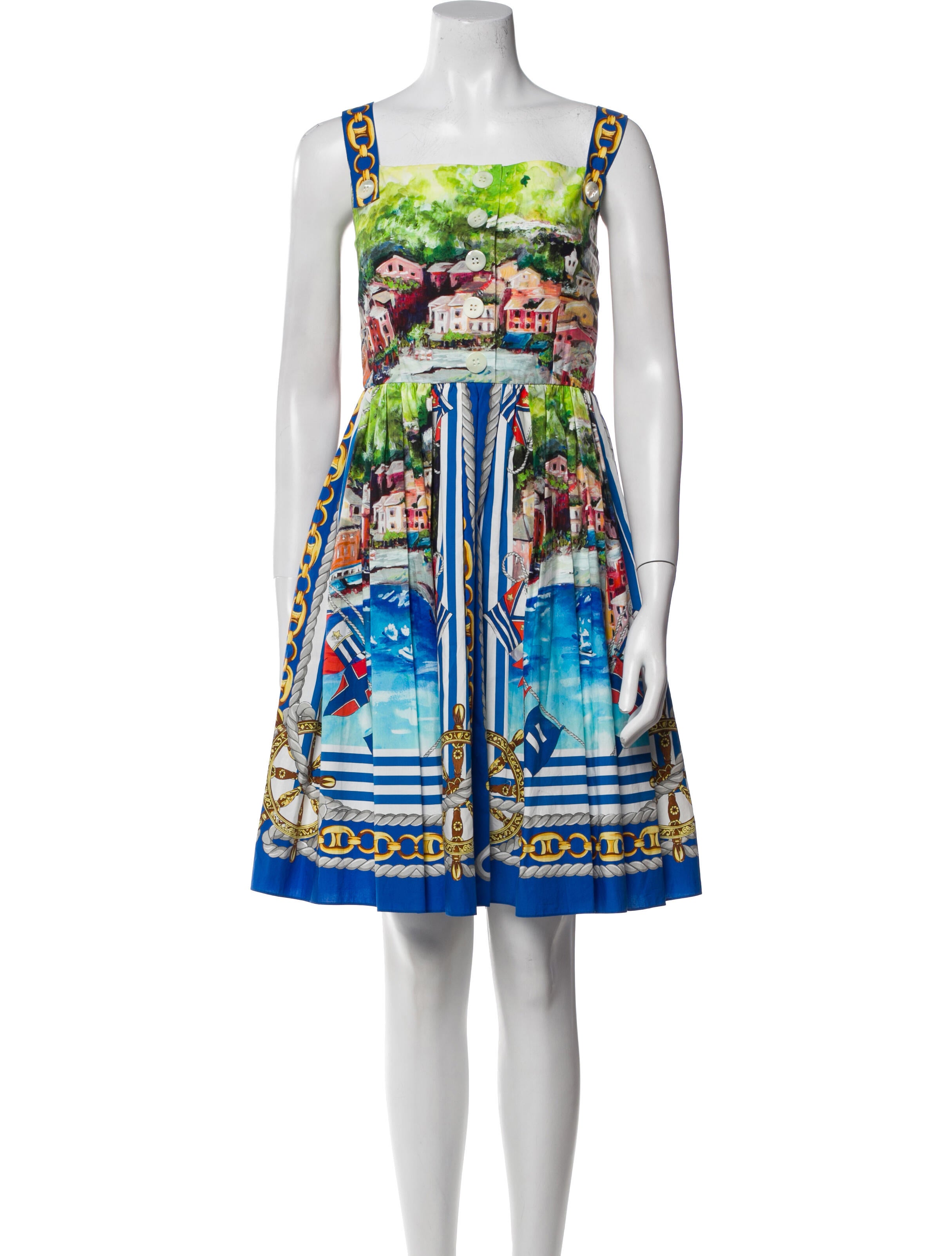 Dolce & Gabbana Printed Knee-Length Dress w/ Tags