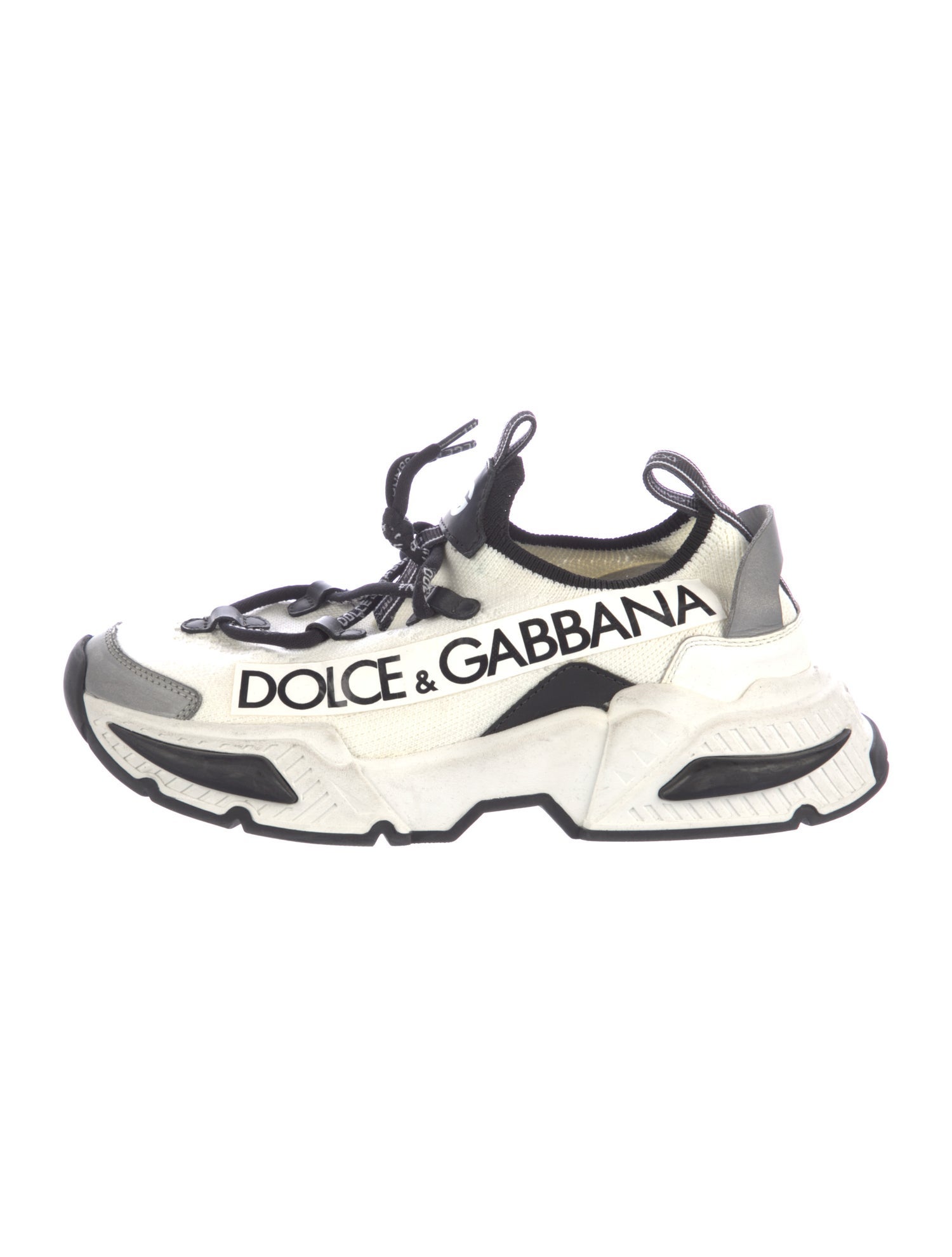 Dolce & Gabbana Leather Printed Chunky Sneakers
