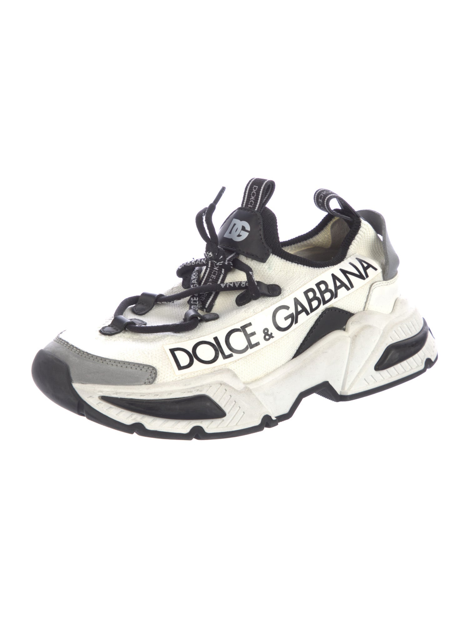 Dolce & Gabbana Leather Printed Chunky Sneakers