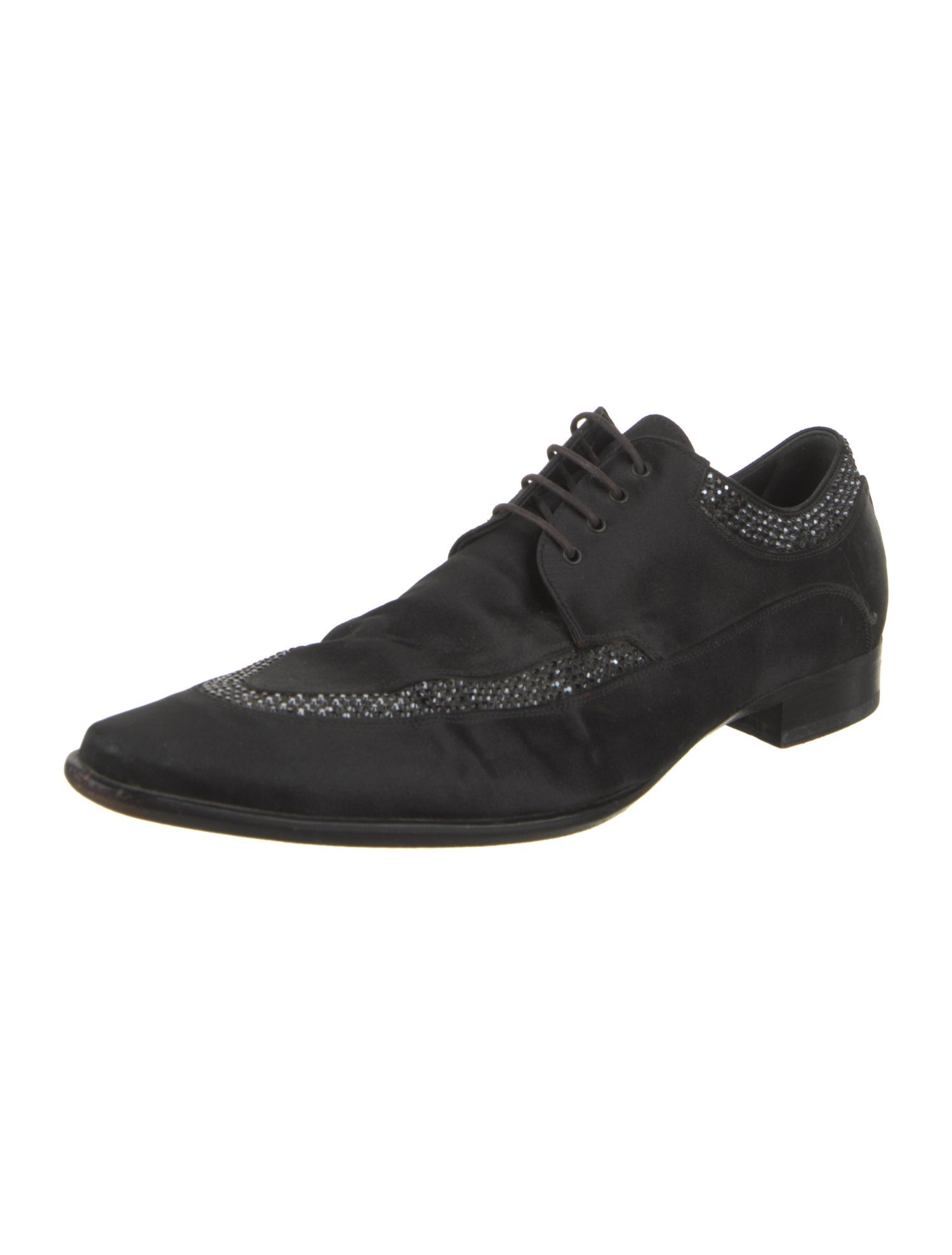 Dolce & Gabbana Suede Crystal Embellishments Dress Loafers