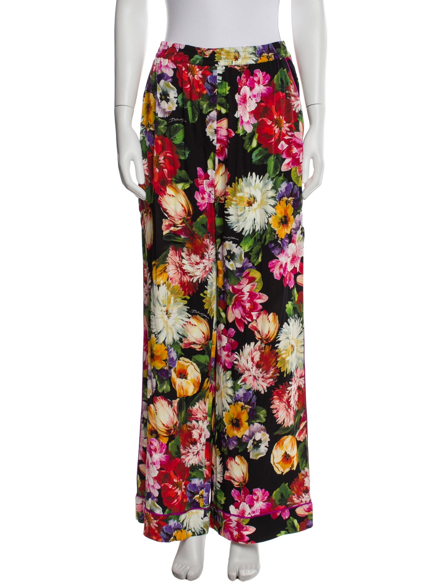 Dolce & Gabbana Silk Wide Leg Pants