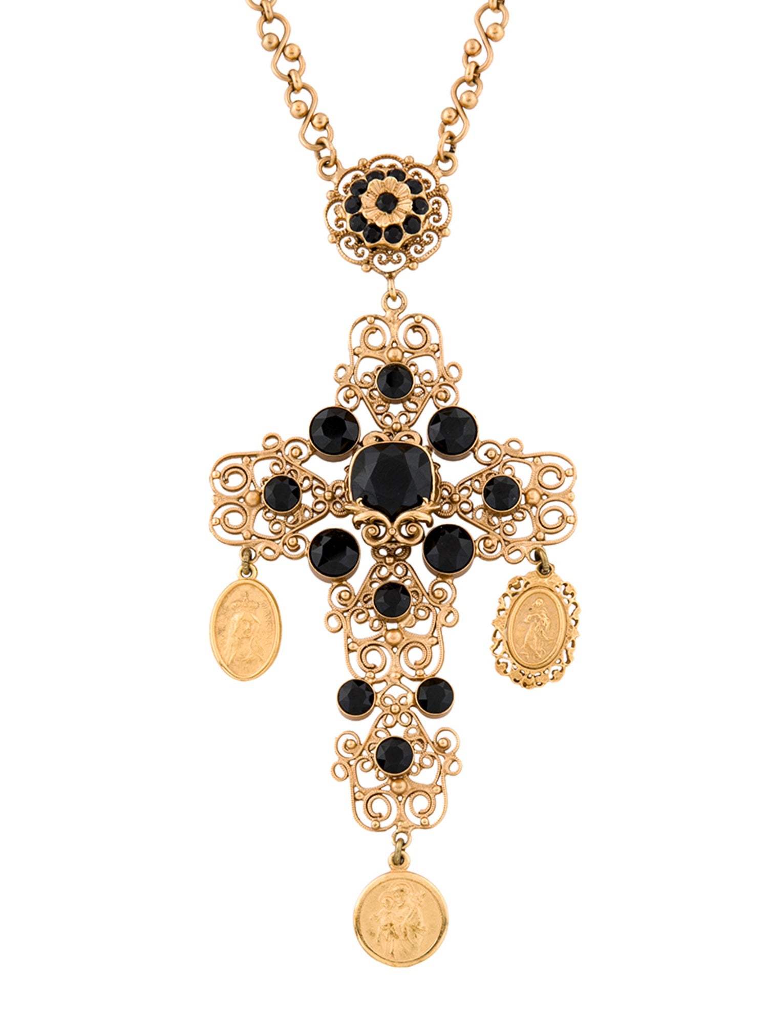Dolce & Gabbana Crystal Cross Pendant Necklace
