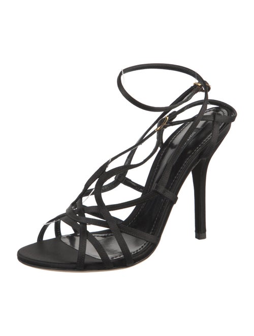 Dolce & Gabbana Satin Cutout Accent Slingback Sandals
