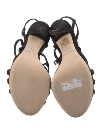 Dolce & Gabbana Satin Cutout Accent Slingback Sandals