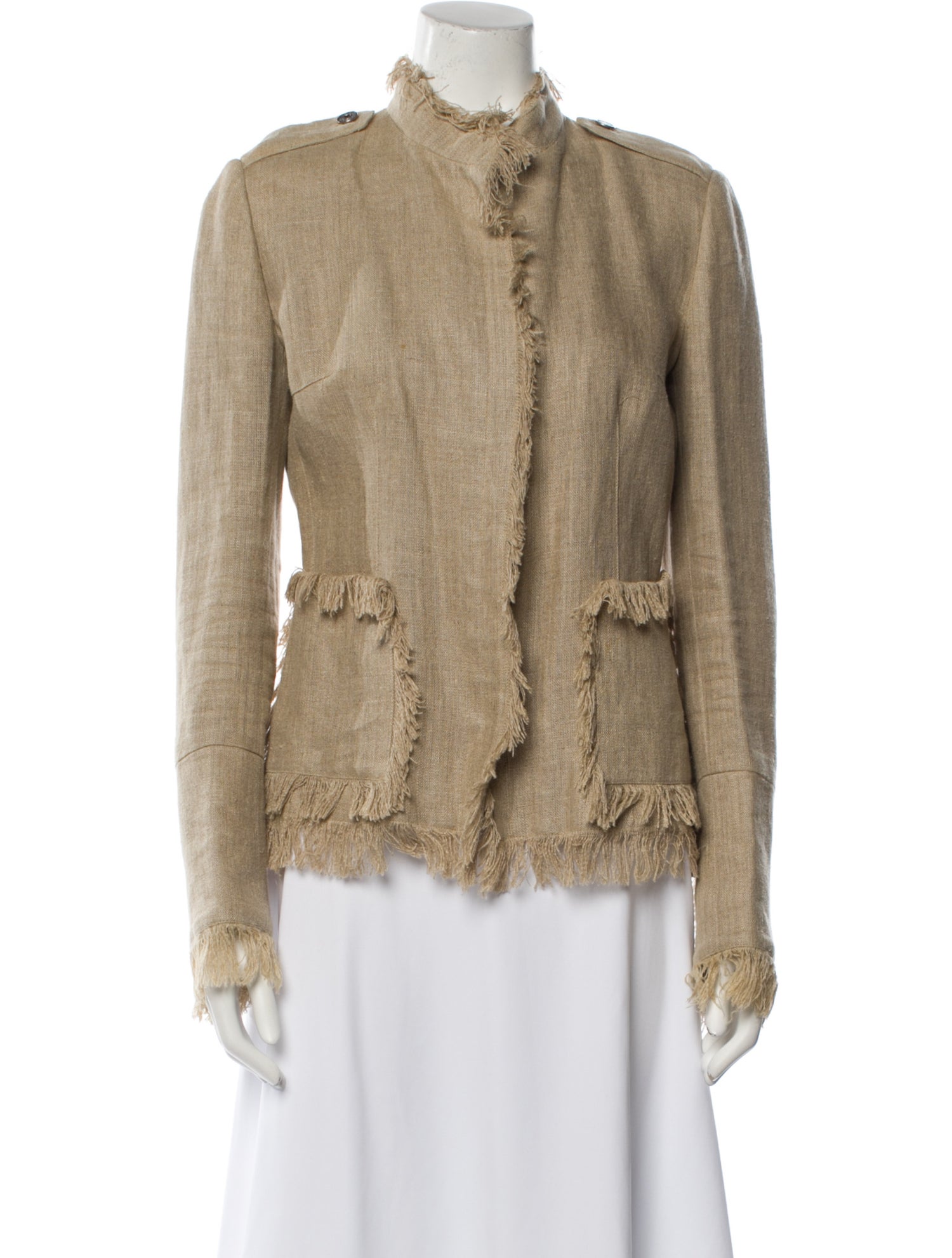 Dolce & Gabbana Linen Faux Fur Jacket