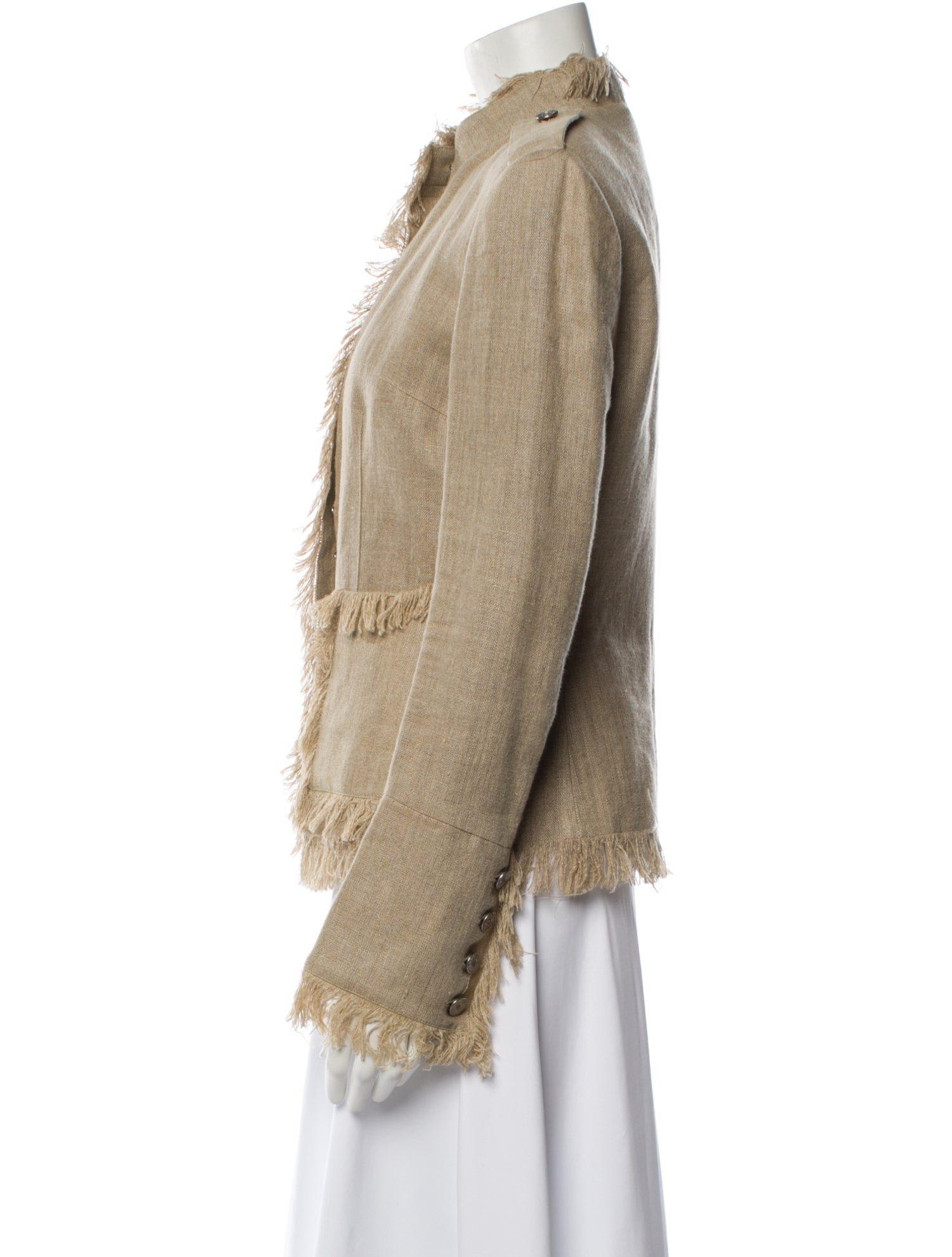 Dolce & Gabbana Linen Faux Fur Jacket