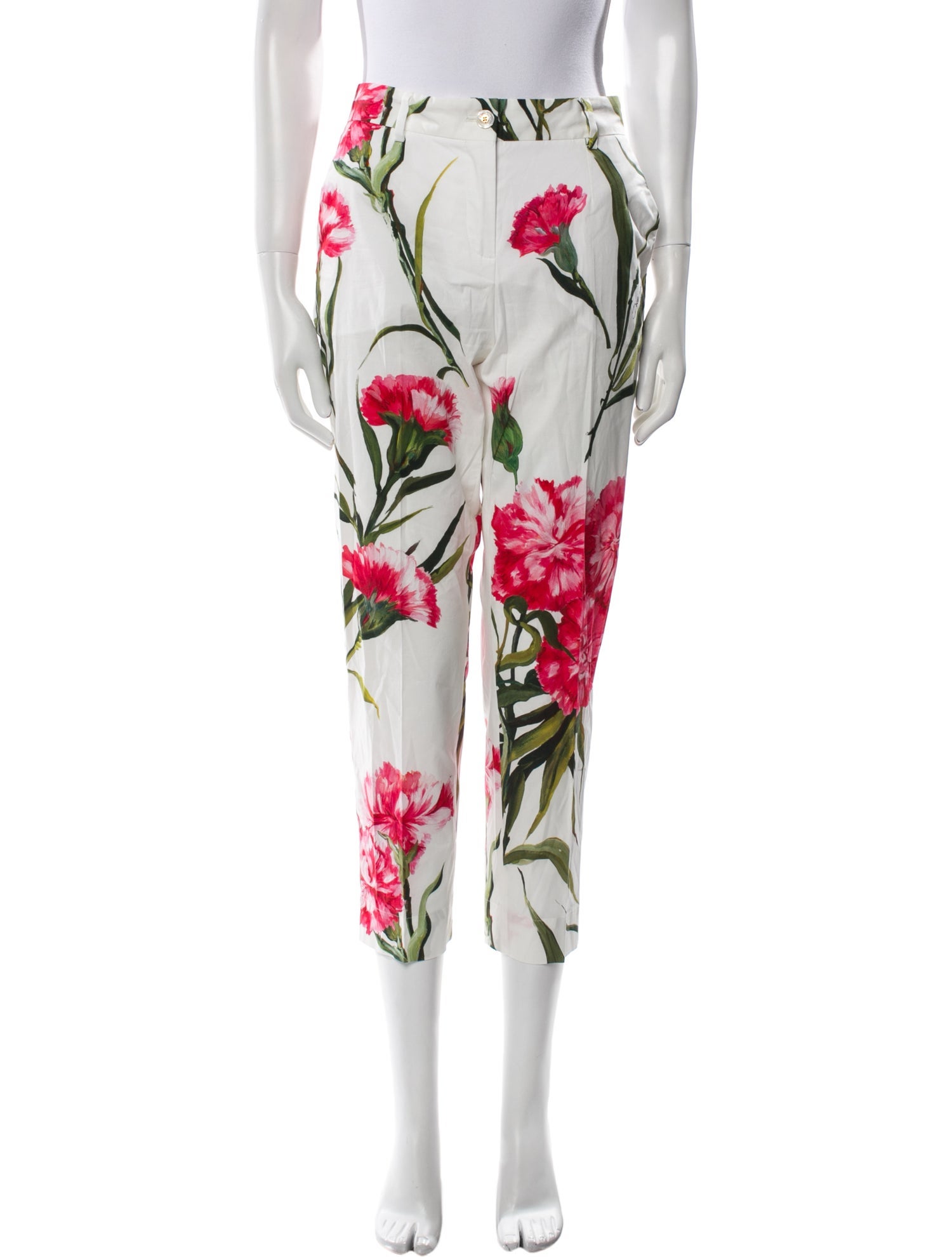 Dolce & Gabbana Floral Print Skinny Leg Pants