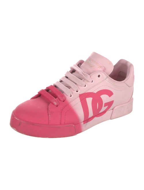 Dolce & Gabbana Leather Colorblock Pattern Sneakers