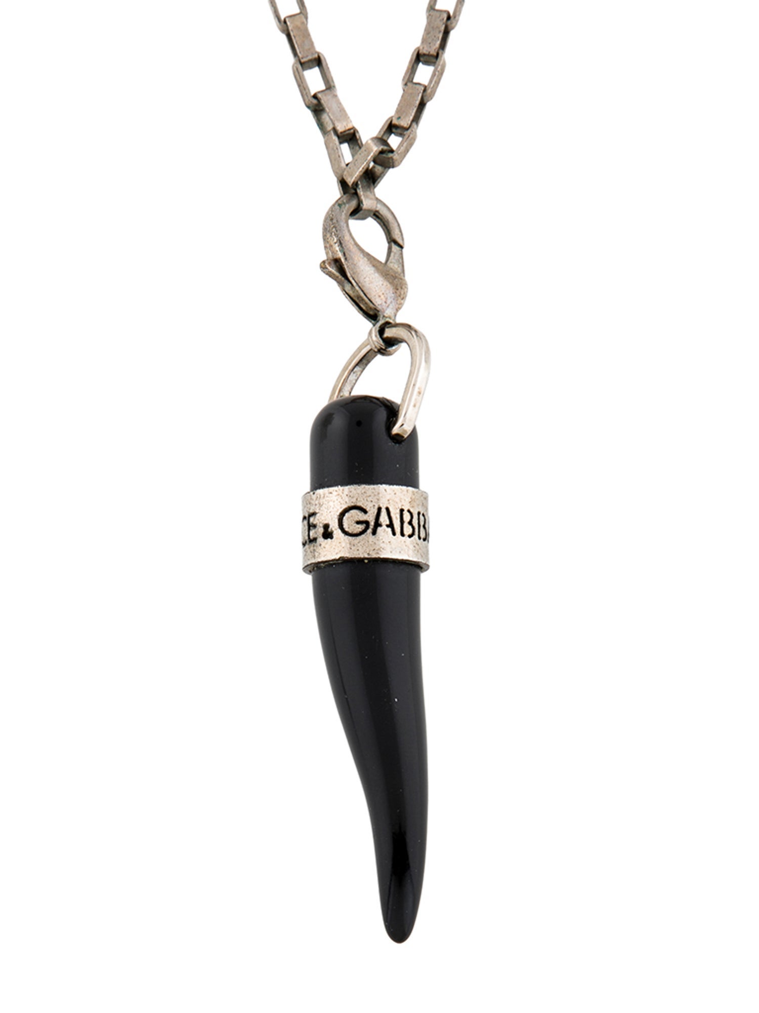 Dolce & Gabbana Leather, Acrylic & Horn Pendant Necklace