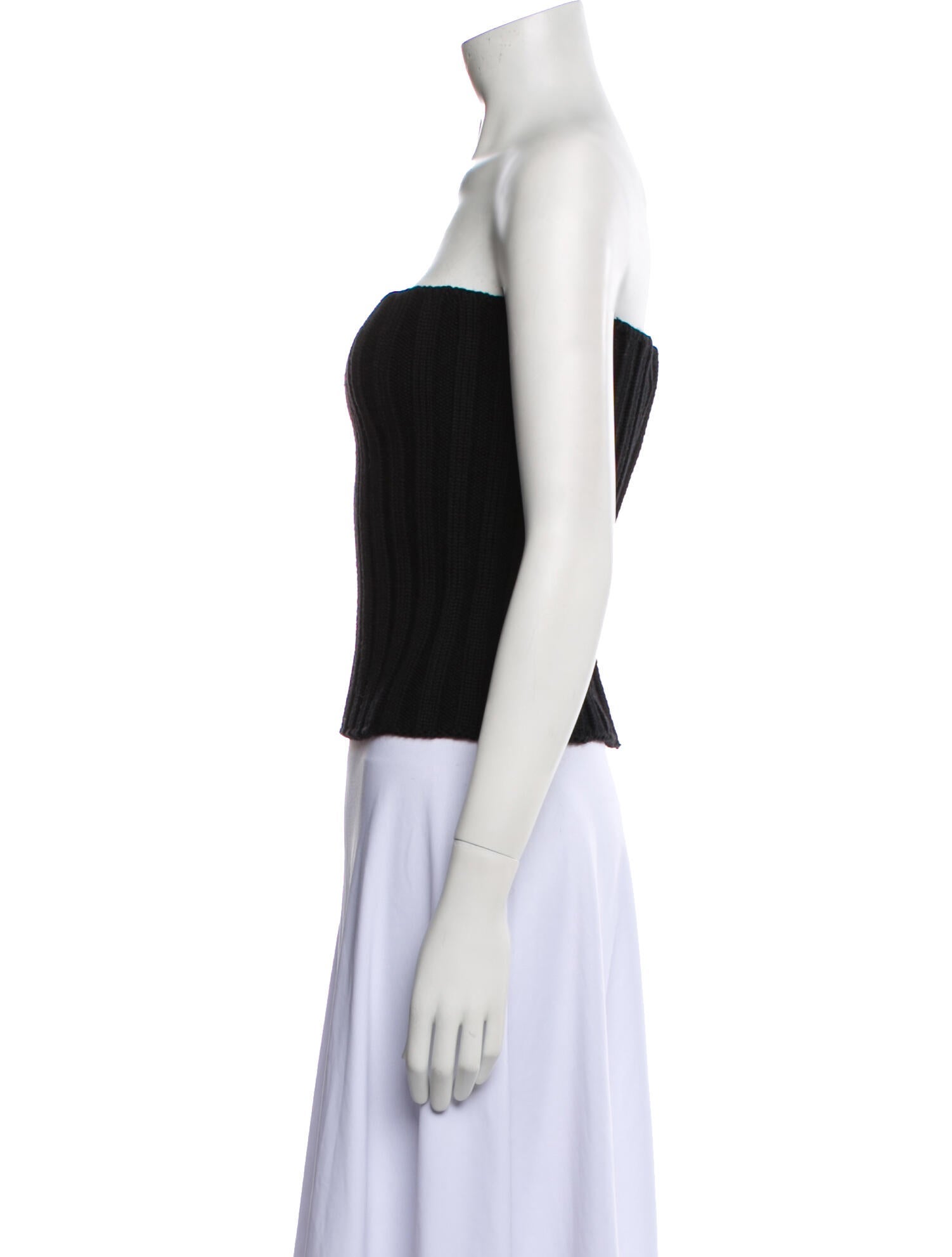 Dolce & Gabbana Virgin Wool Strapless Crop Top