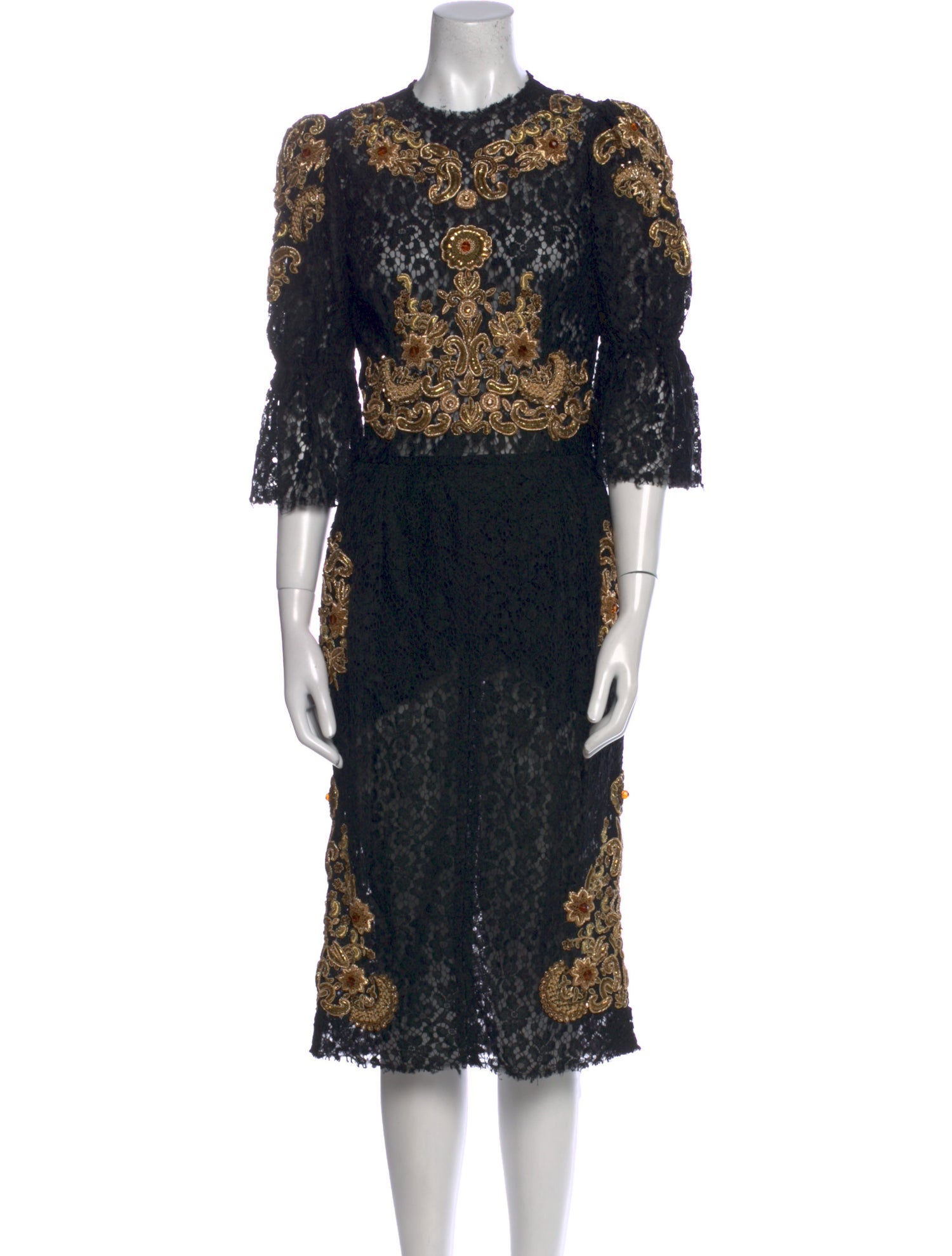 Dolce & Gabbana Lace Pattern Midi Length Dress w/ Tags