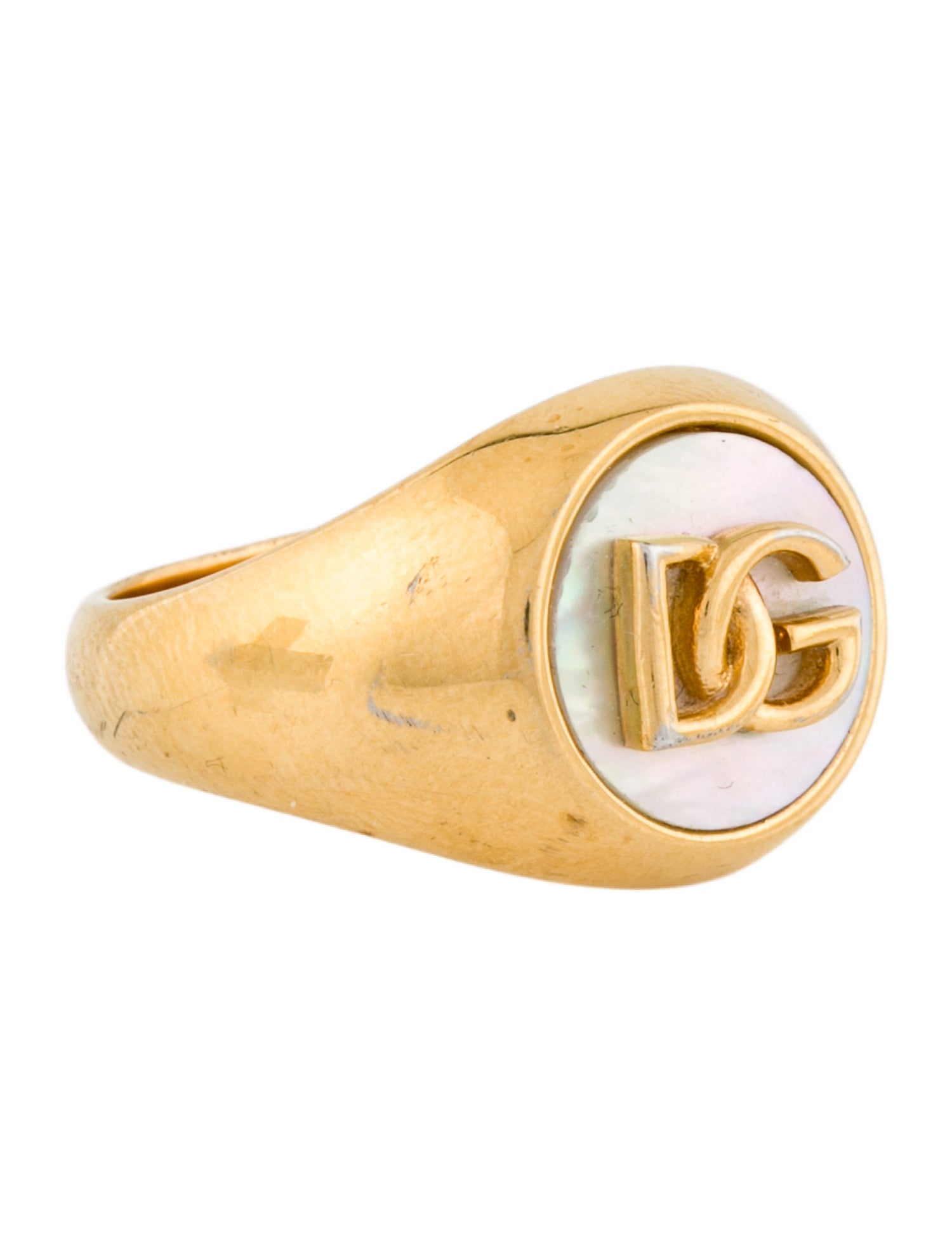 Dolce & Gabbana Mother Of Pearl Logo Ring