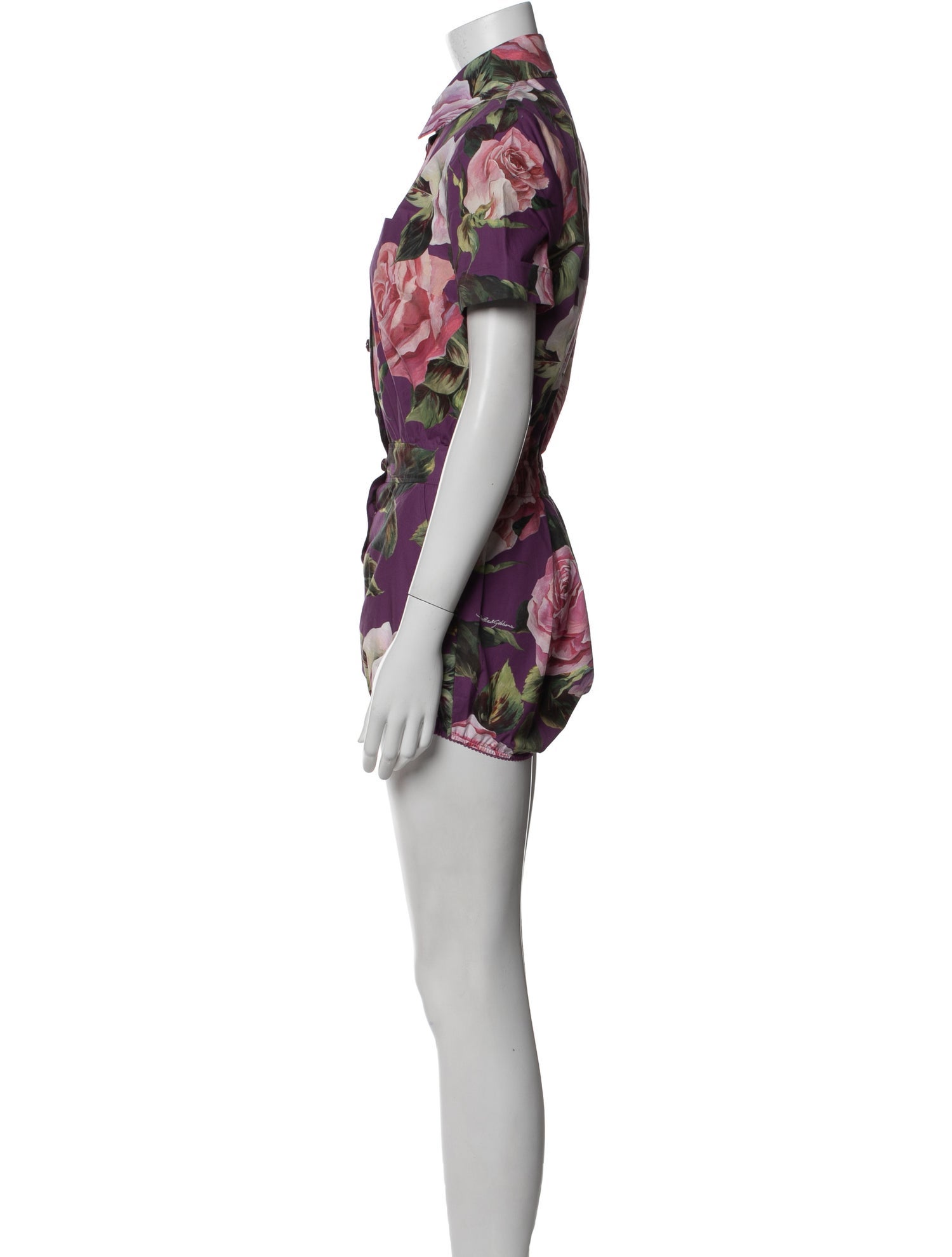 Dolce & Gabbana Floral Print Crew Neck Romper