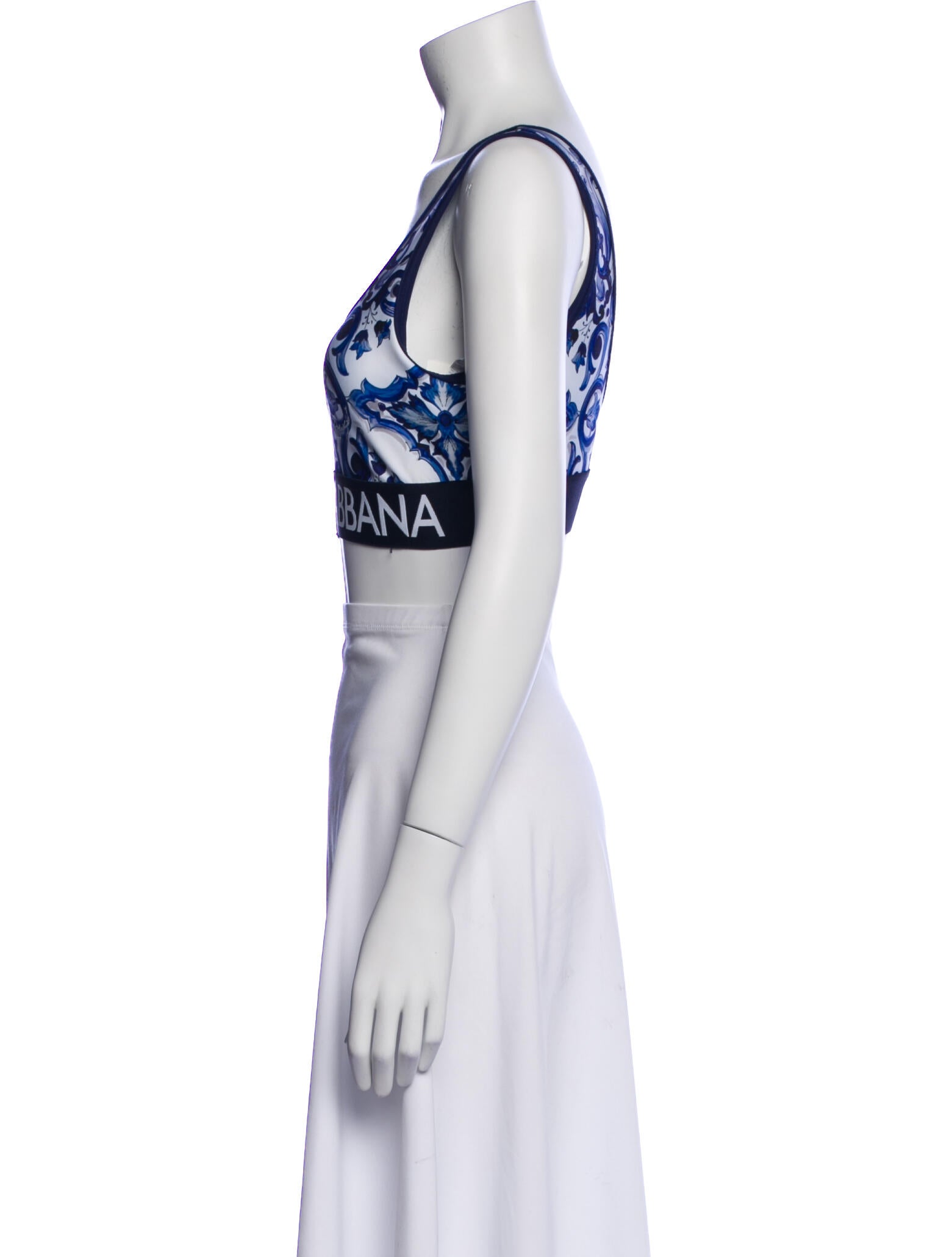 Dolce & Gabbana Printed Scoop Neck Crop Top