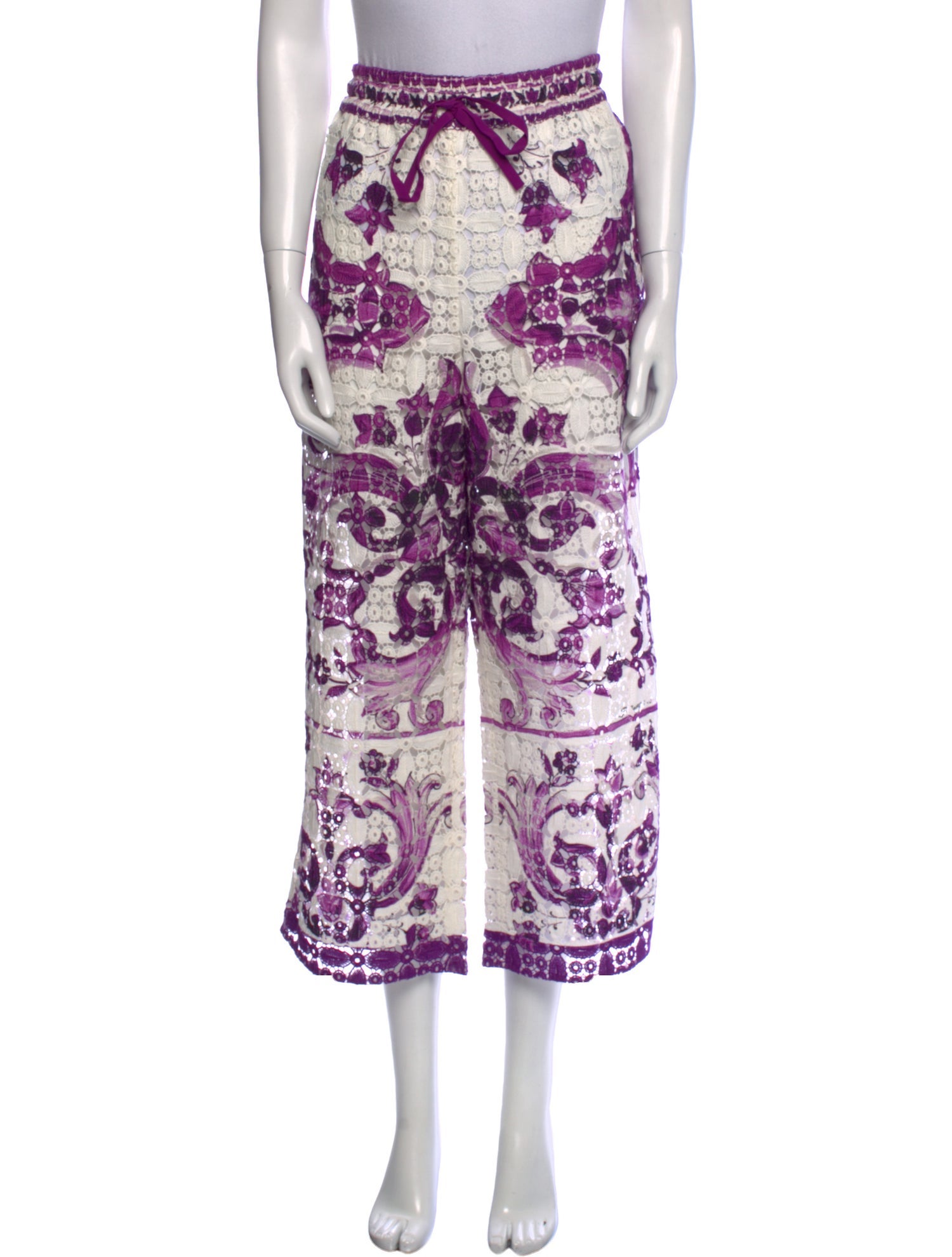 Dolce & Gabbana Printed Wide Leg Pants w/ Tags