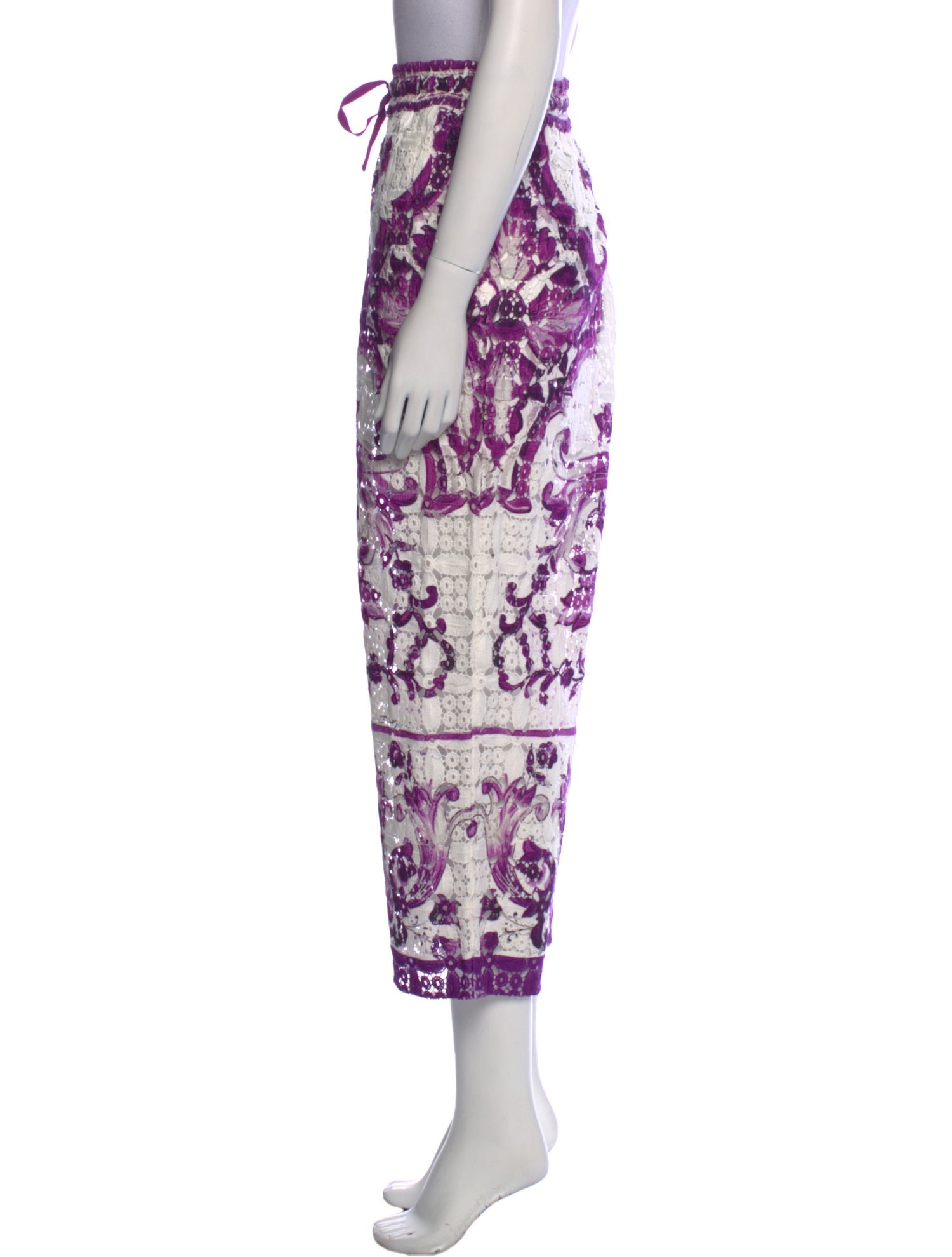 Dolce & Gabbana Printed Wide Leg Pants w/ Tags