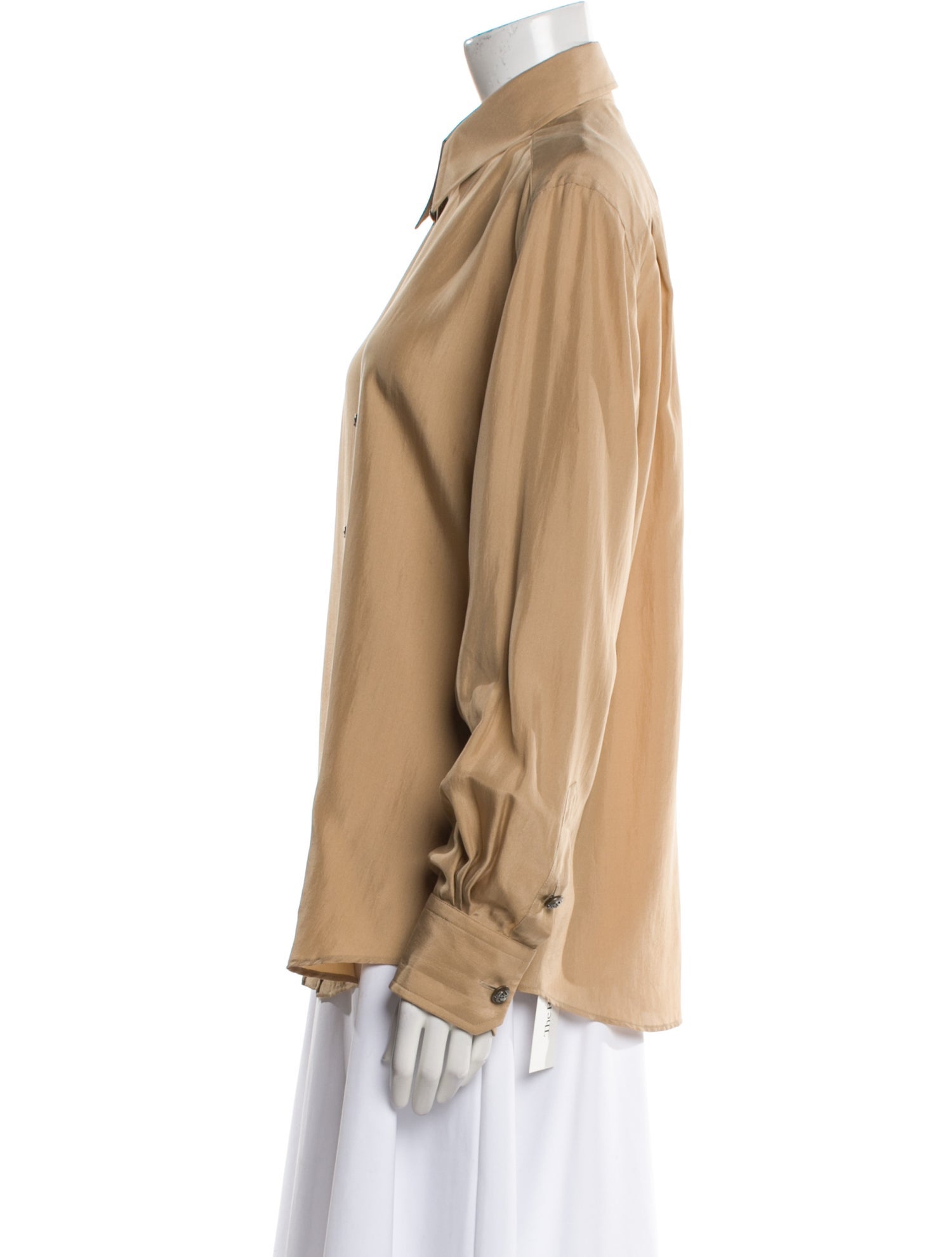 Dolce & Gabbana Silk Long Sleeve Button-Up Top