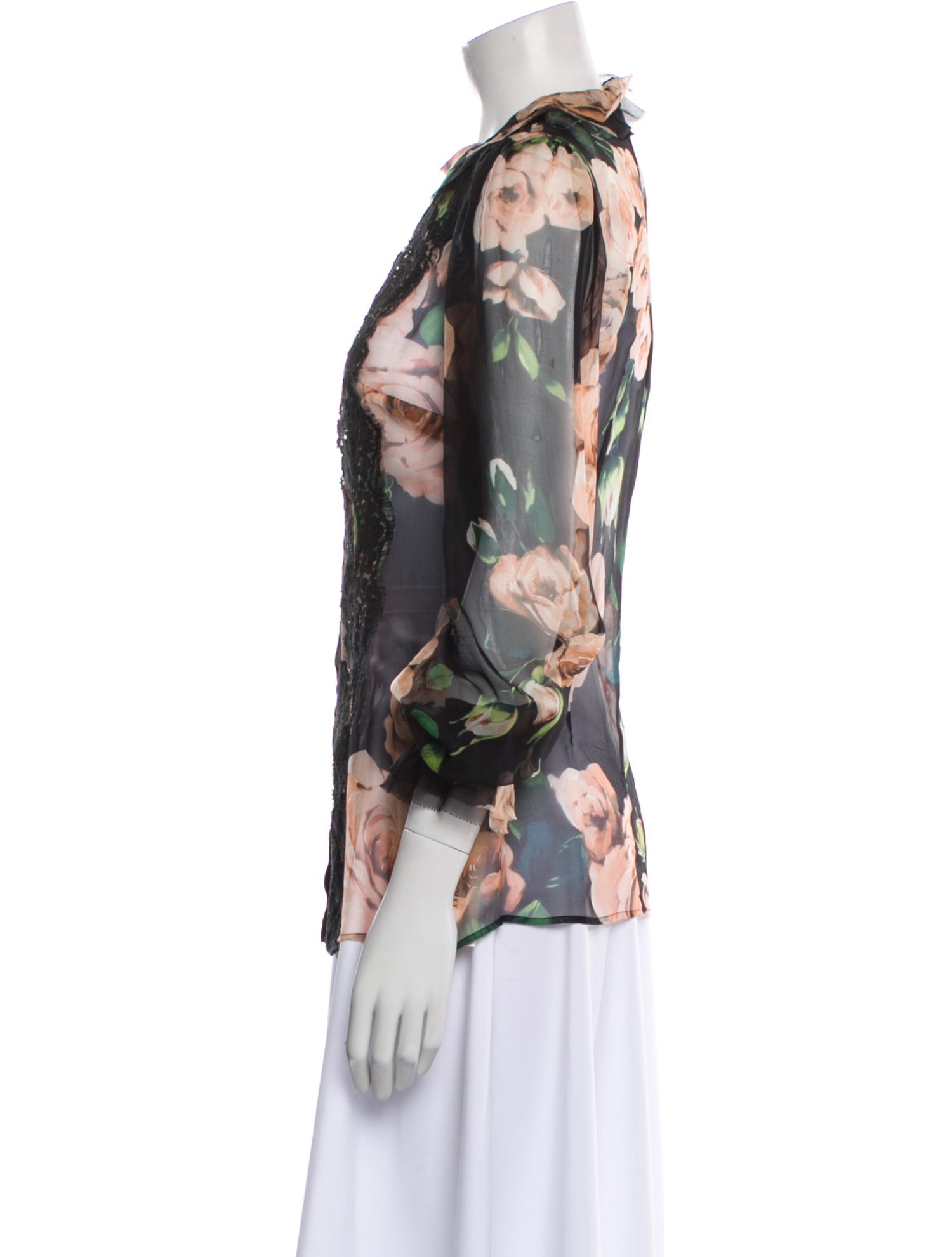 Dolce & Gabbana Silk Lace Pattern Blouse