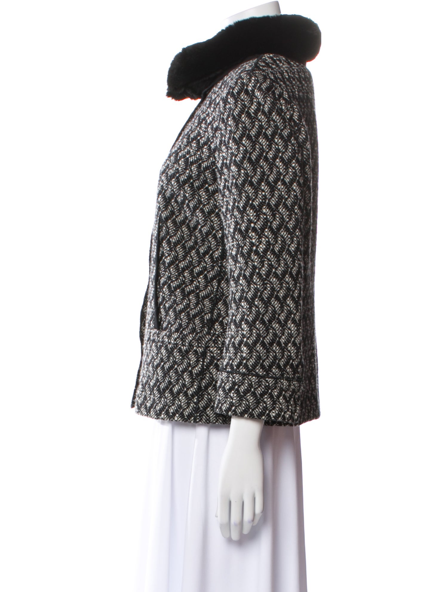 Dolce & Gabbana Wool Printed Fur Jacket