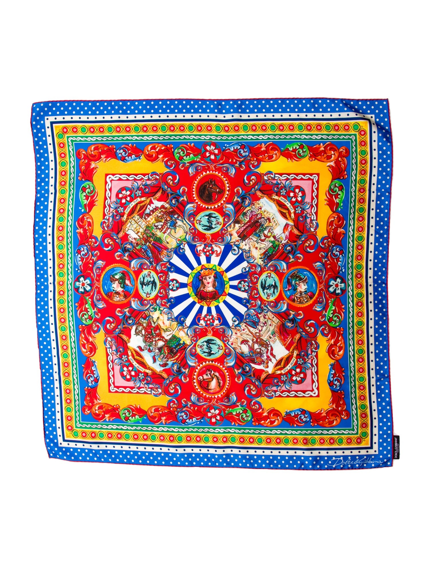 Dolce & Gabbana Silk Teatro dei Pupi Print Scarf