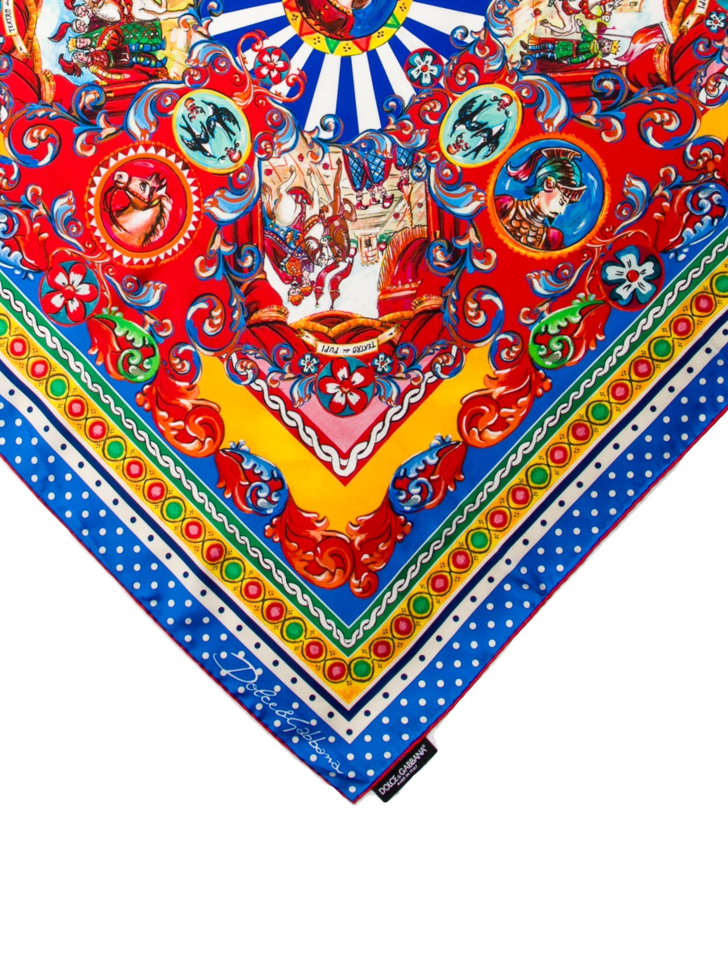 Dolce & Gabbana Silk Teatro dei Pupi Print Scarf
