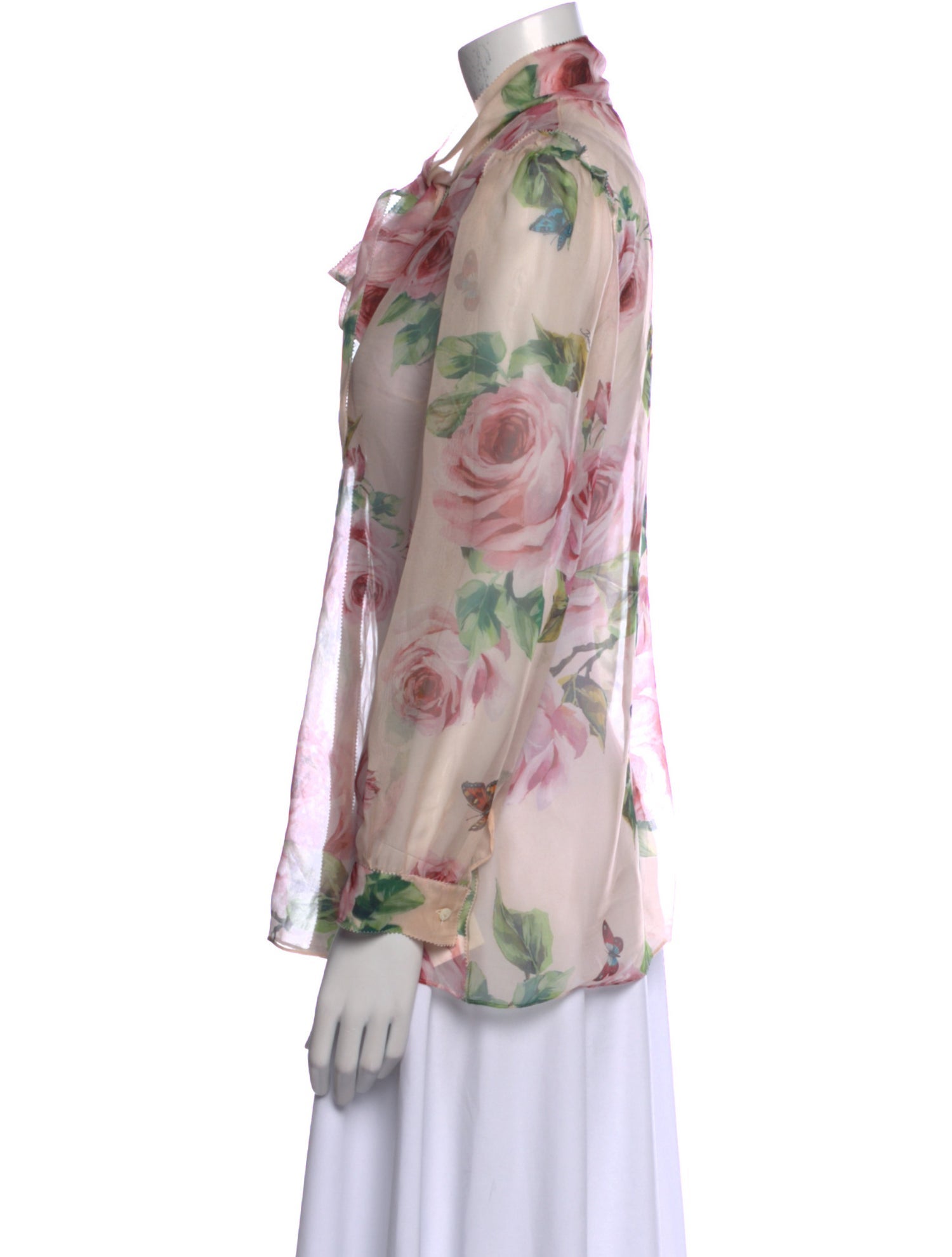 Dolce & Gabbana Silk Floral Print Blouse