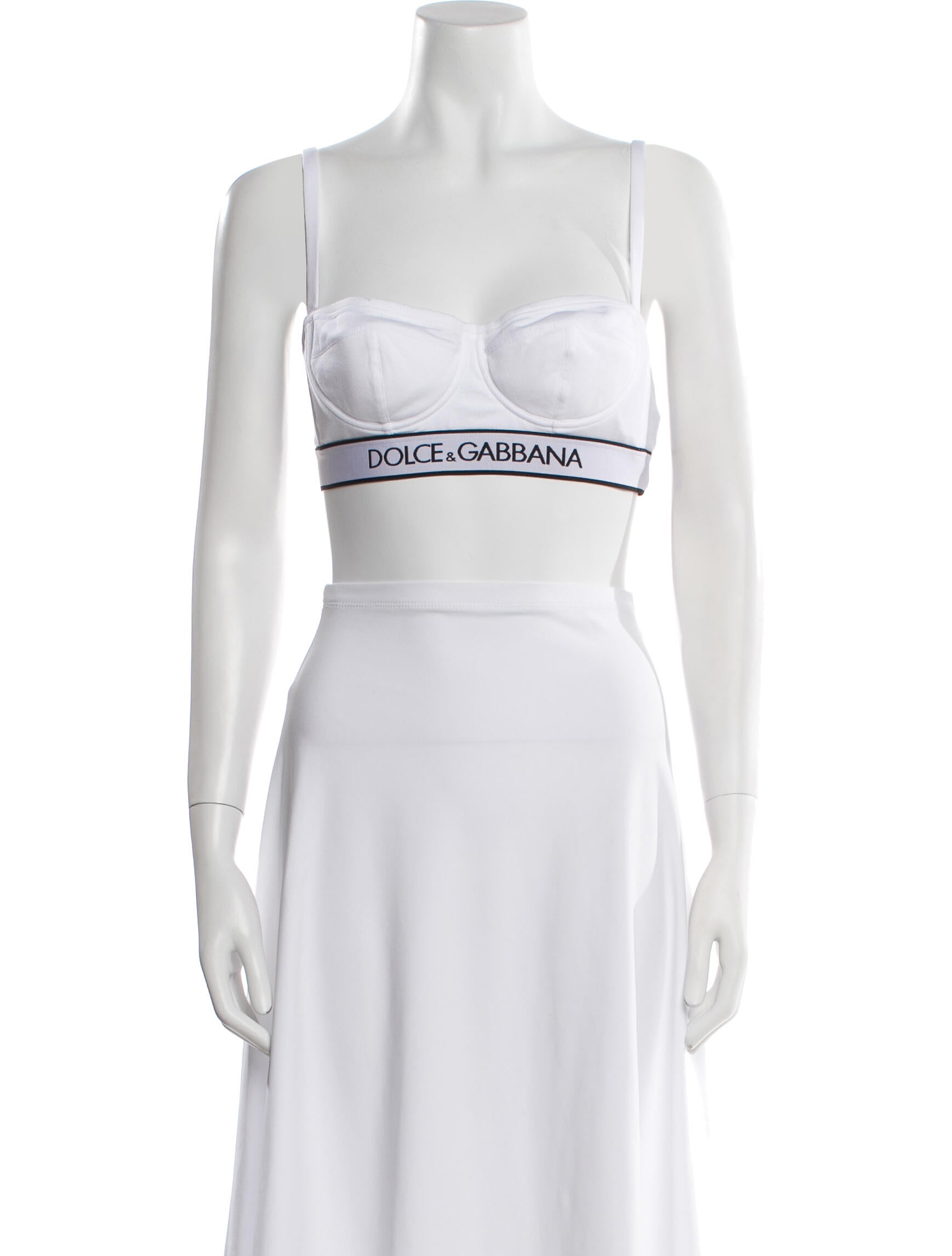 Dolce & Gabbana Graphic Print Square Neckline Crop Top