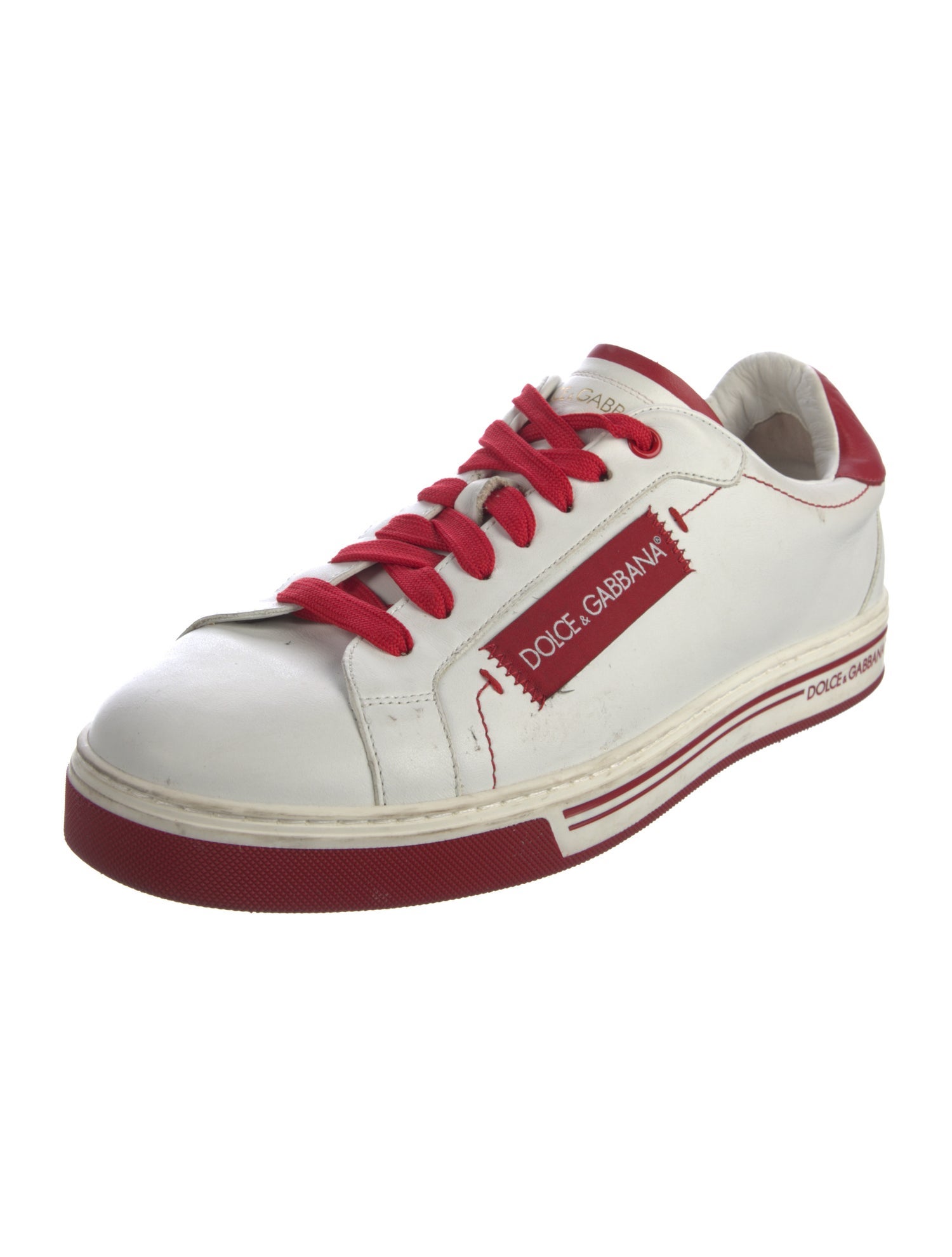 Dolce & Gabbana Leather Graphic Print Sneakers