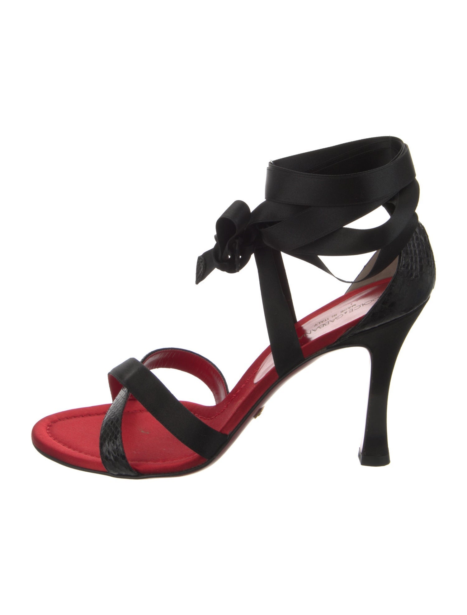 Dolce & Gabbana Leather Colorblock Pattern Sandals