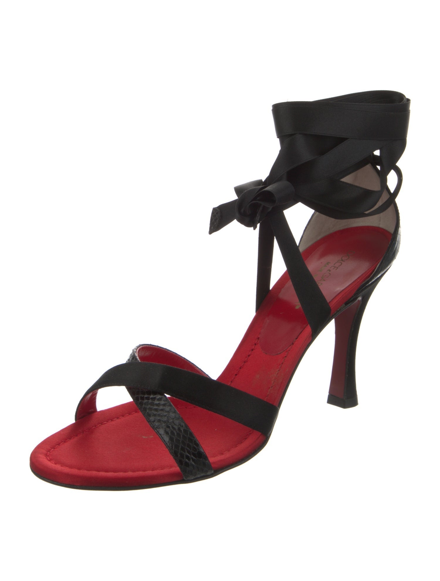Dolce & Gabbana Leather Colorblock Pattern Sandals