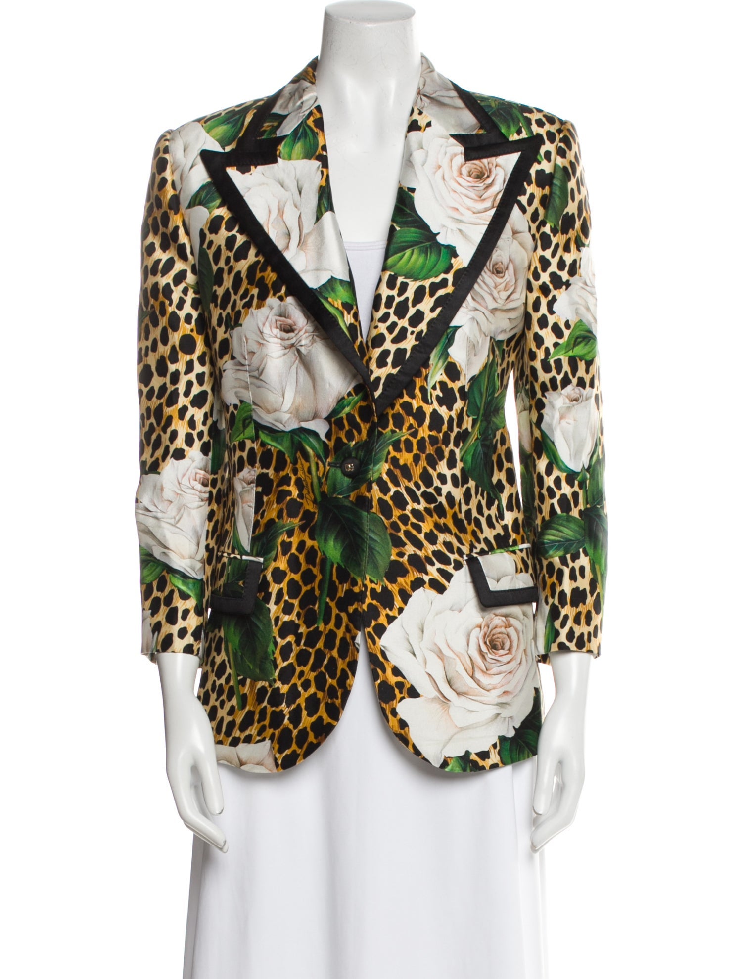 Dolce & Gabbana Silk Floral Print Blazer