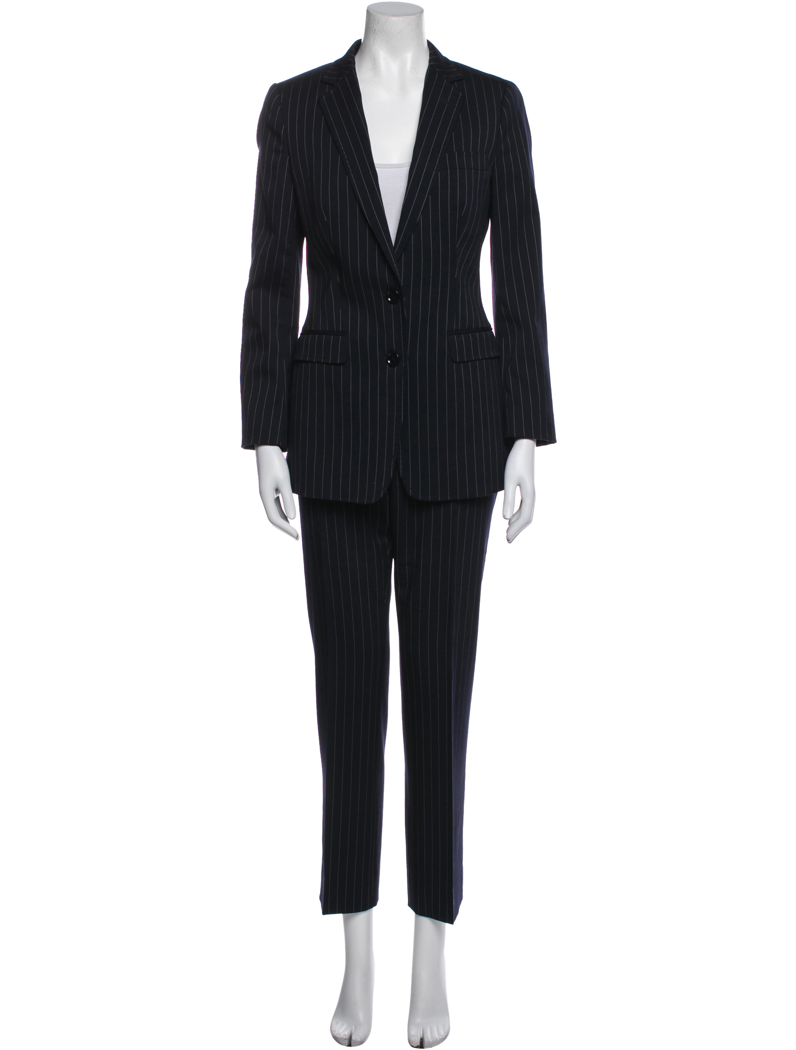 Dolce & Gabbana Virgin Wool Striped Pantsuit