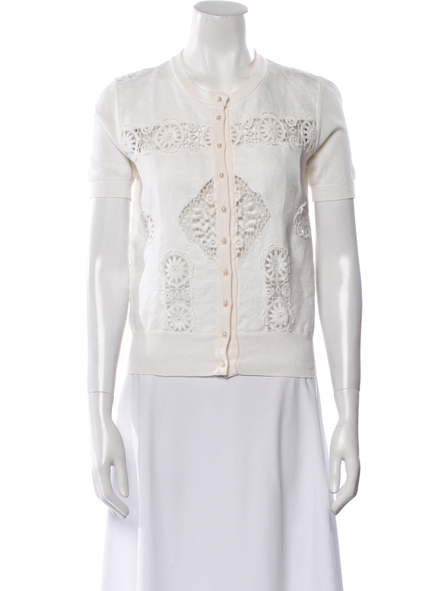 Dolce & Gabbana Linen Crew Neck Blouse
