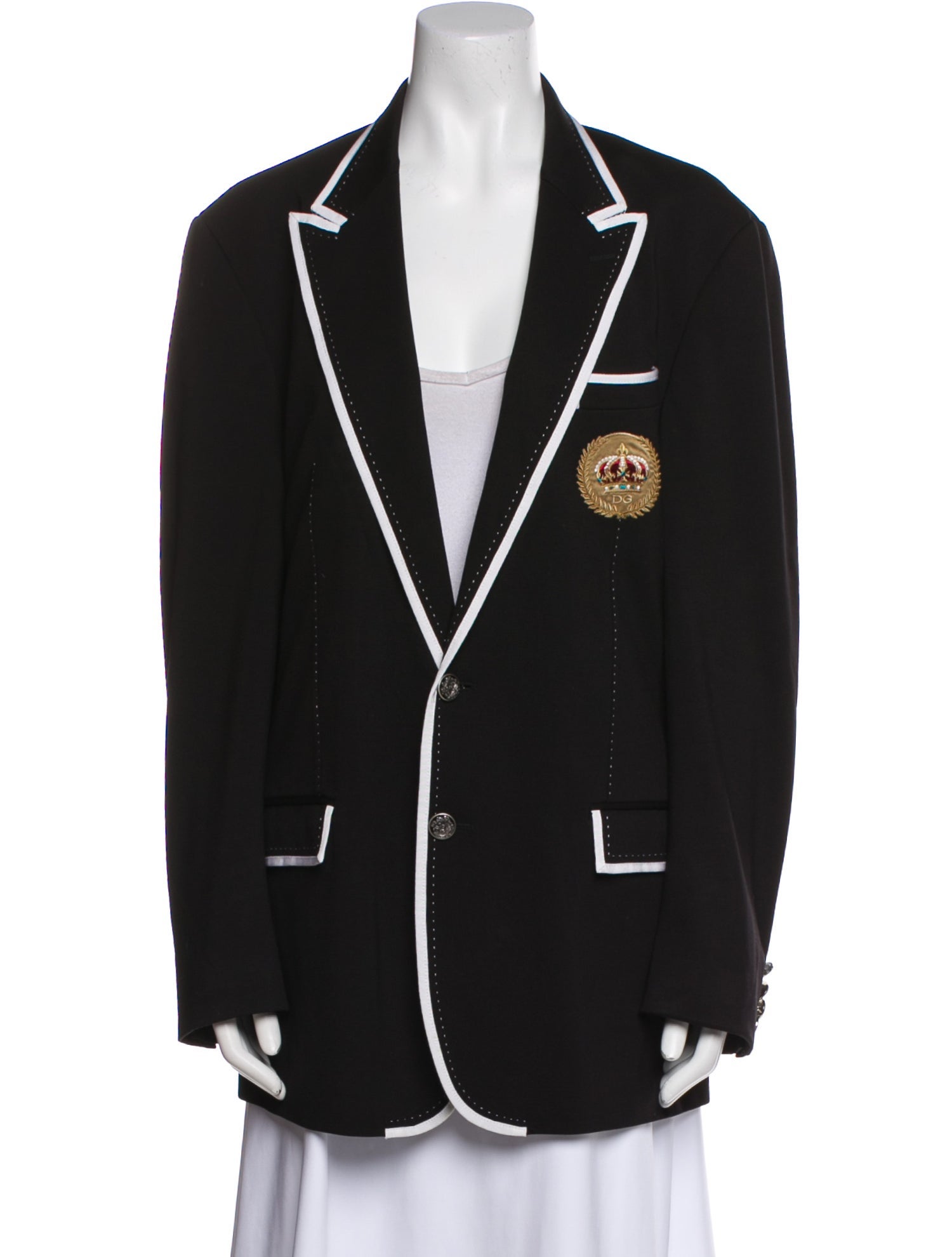 Dolce & Gabbana Wool Colorblock Pattern Blazer